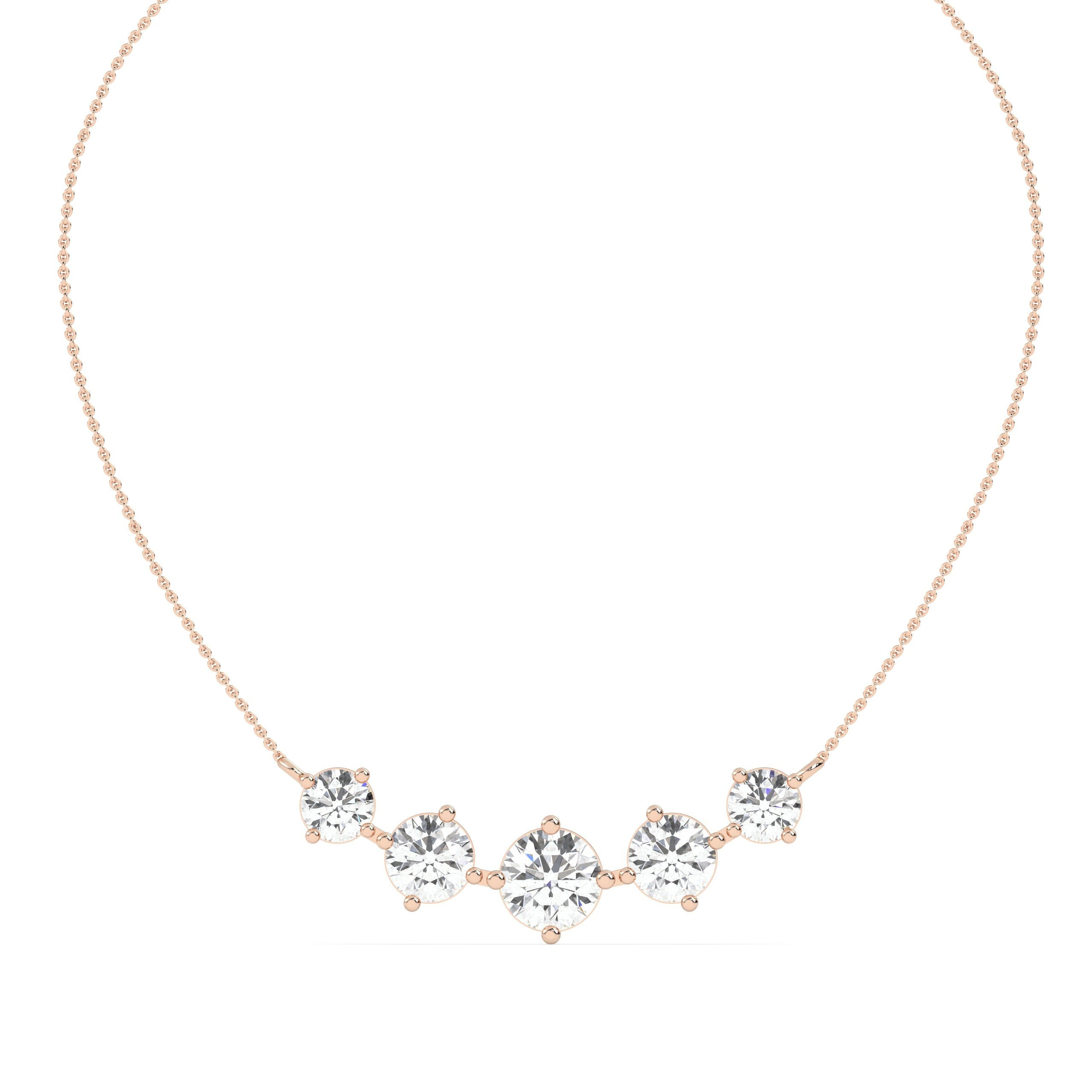 Round Station Lab Grown Diamond Necklace