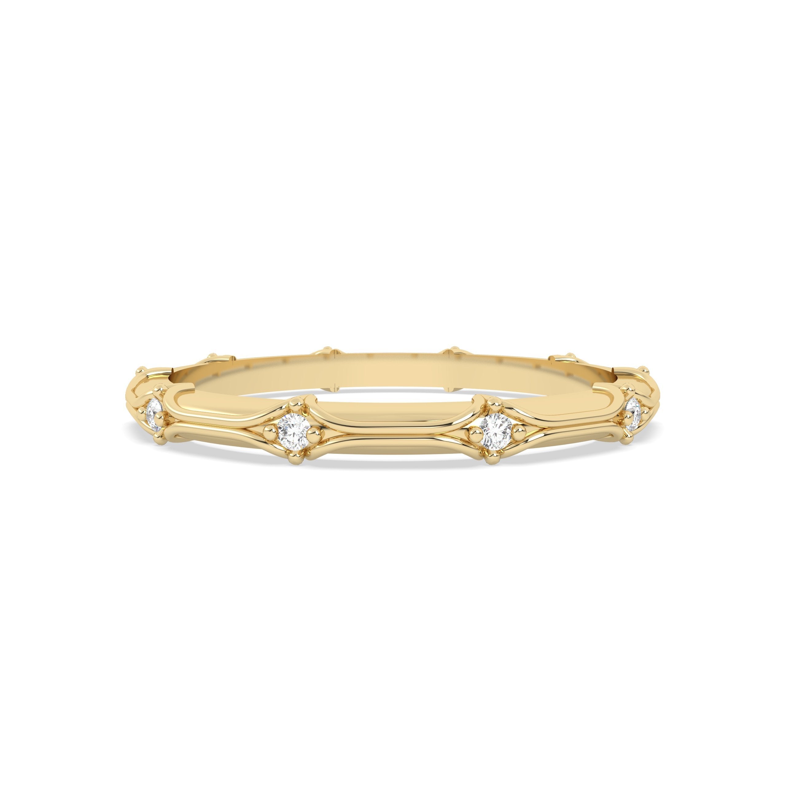 Yellow round diamond band