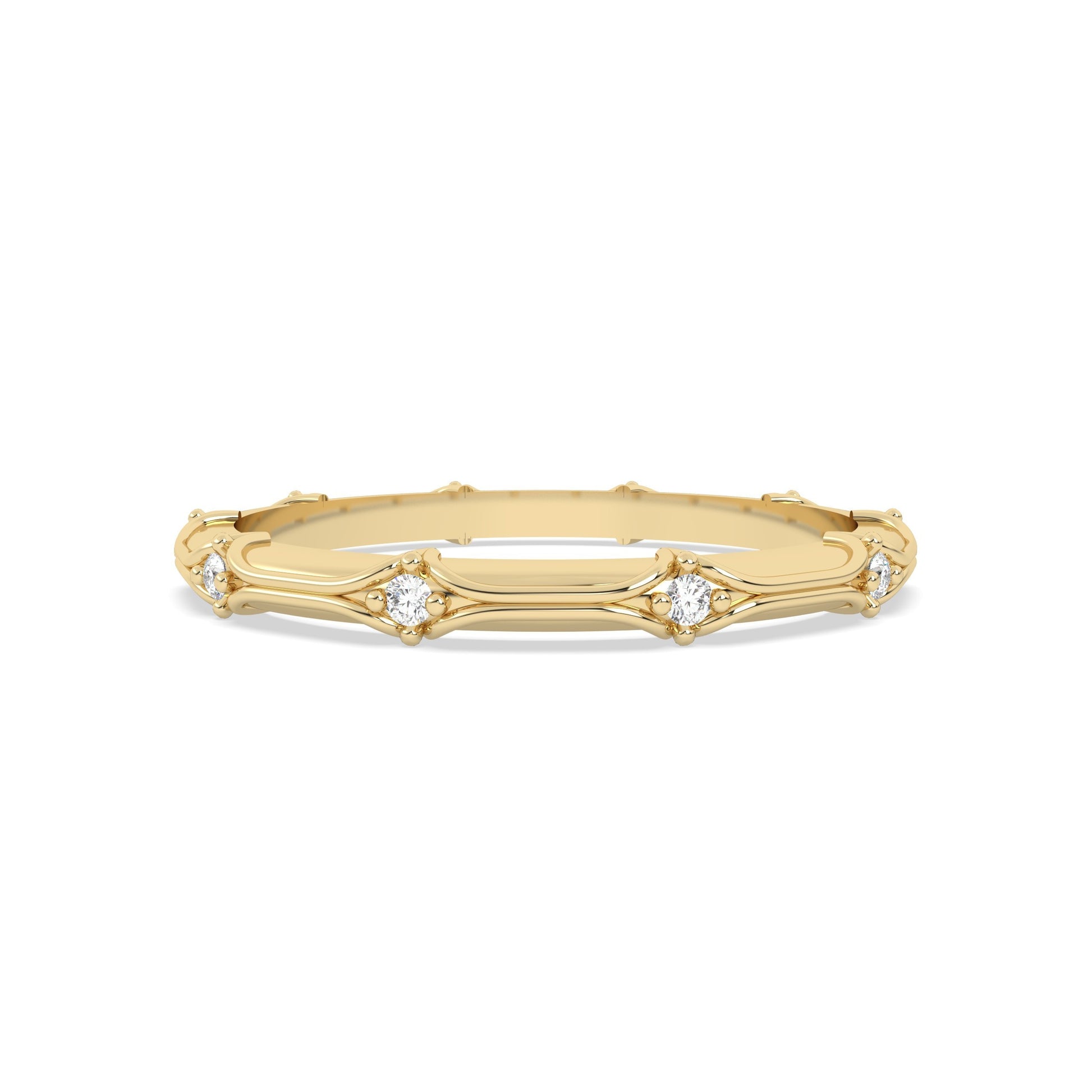 Yellow round diamond band