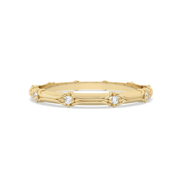 Yellow round diamond band