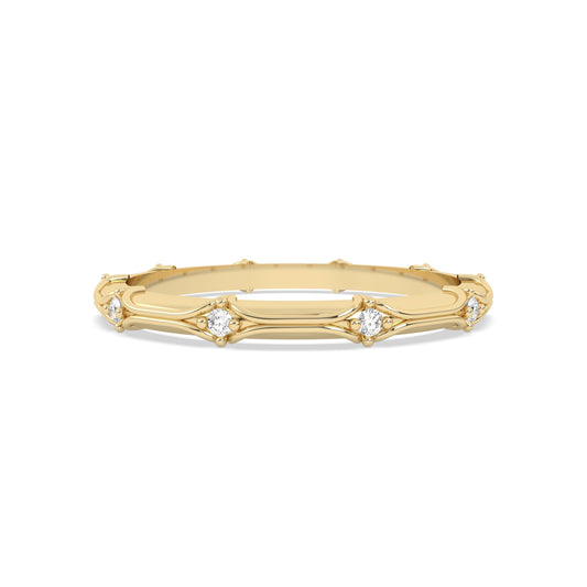 Yellow round diamond band