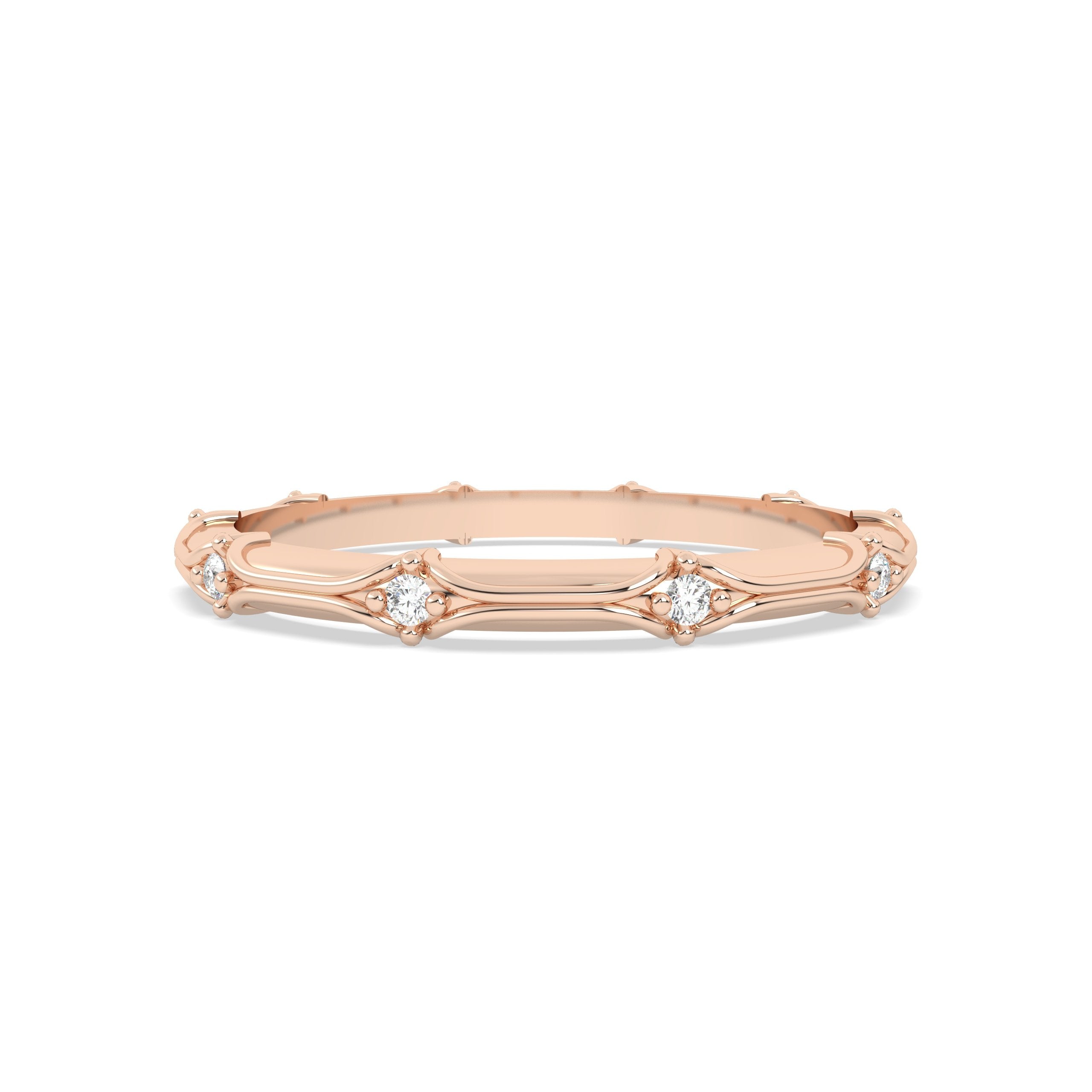 Rose round diamond band