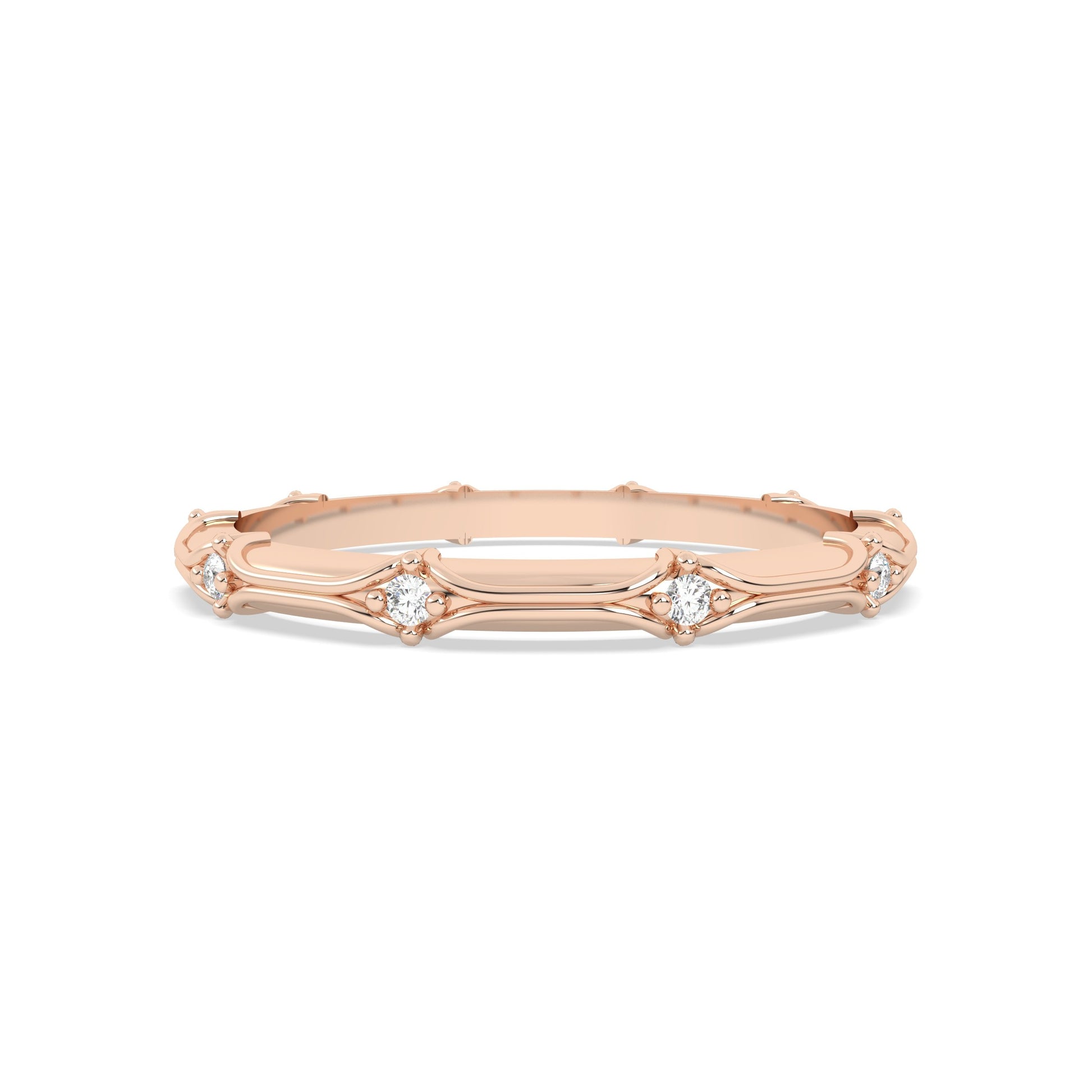 Rose round diamond band