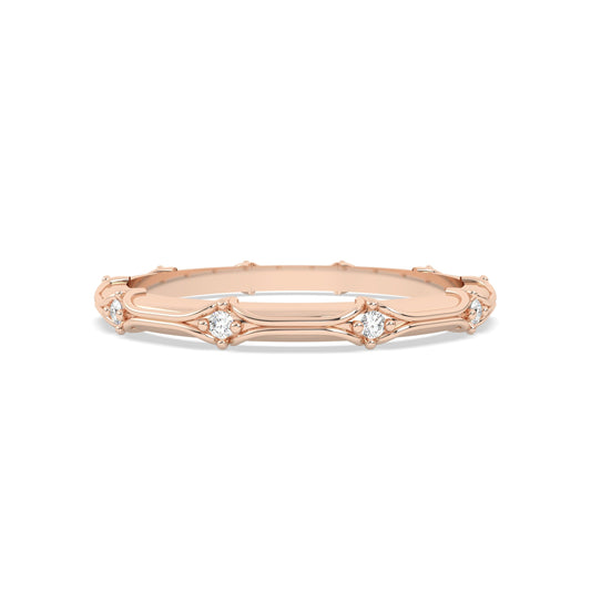 Rose round diamond band