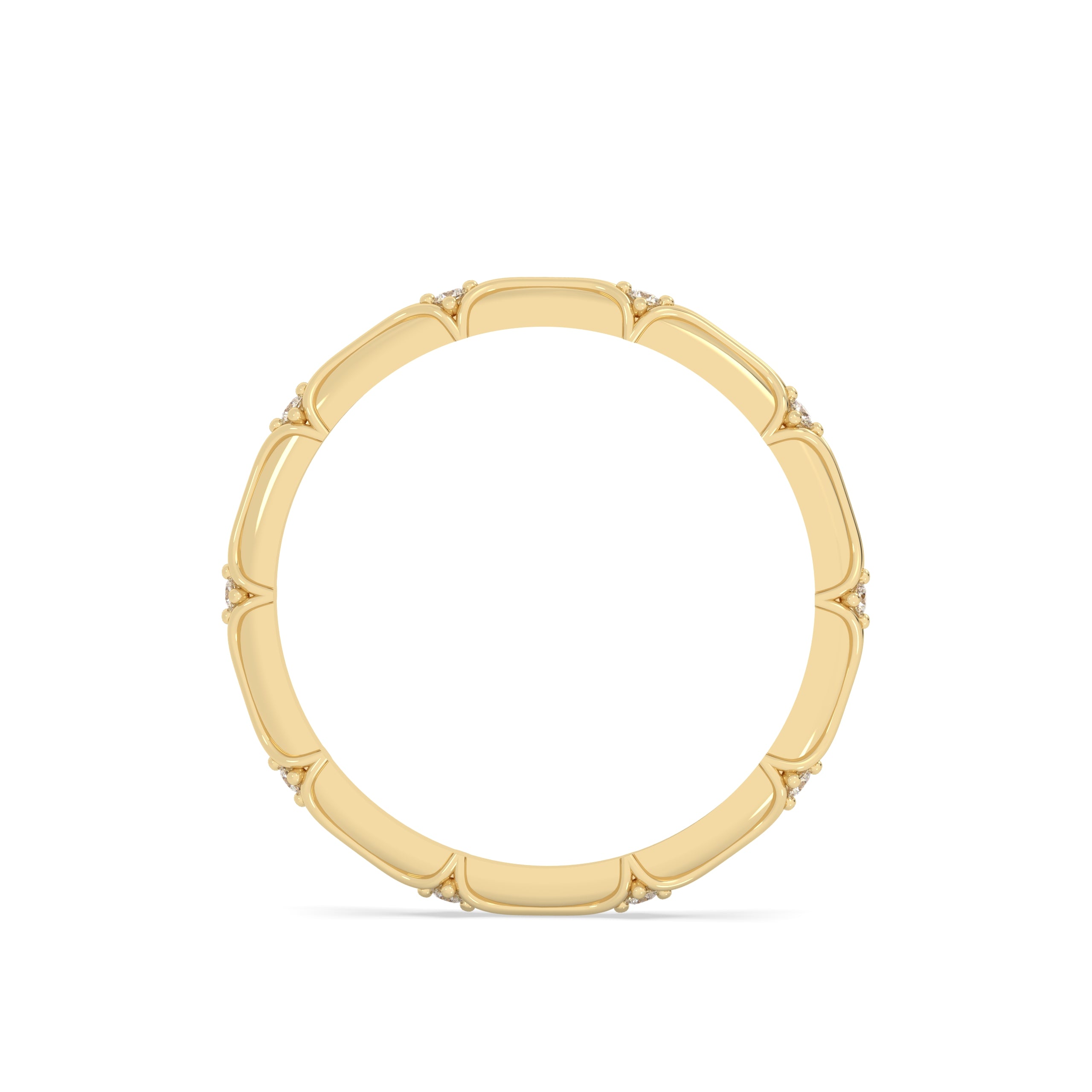 Yellow round diamond band