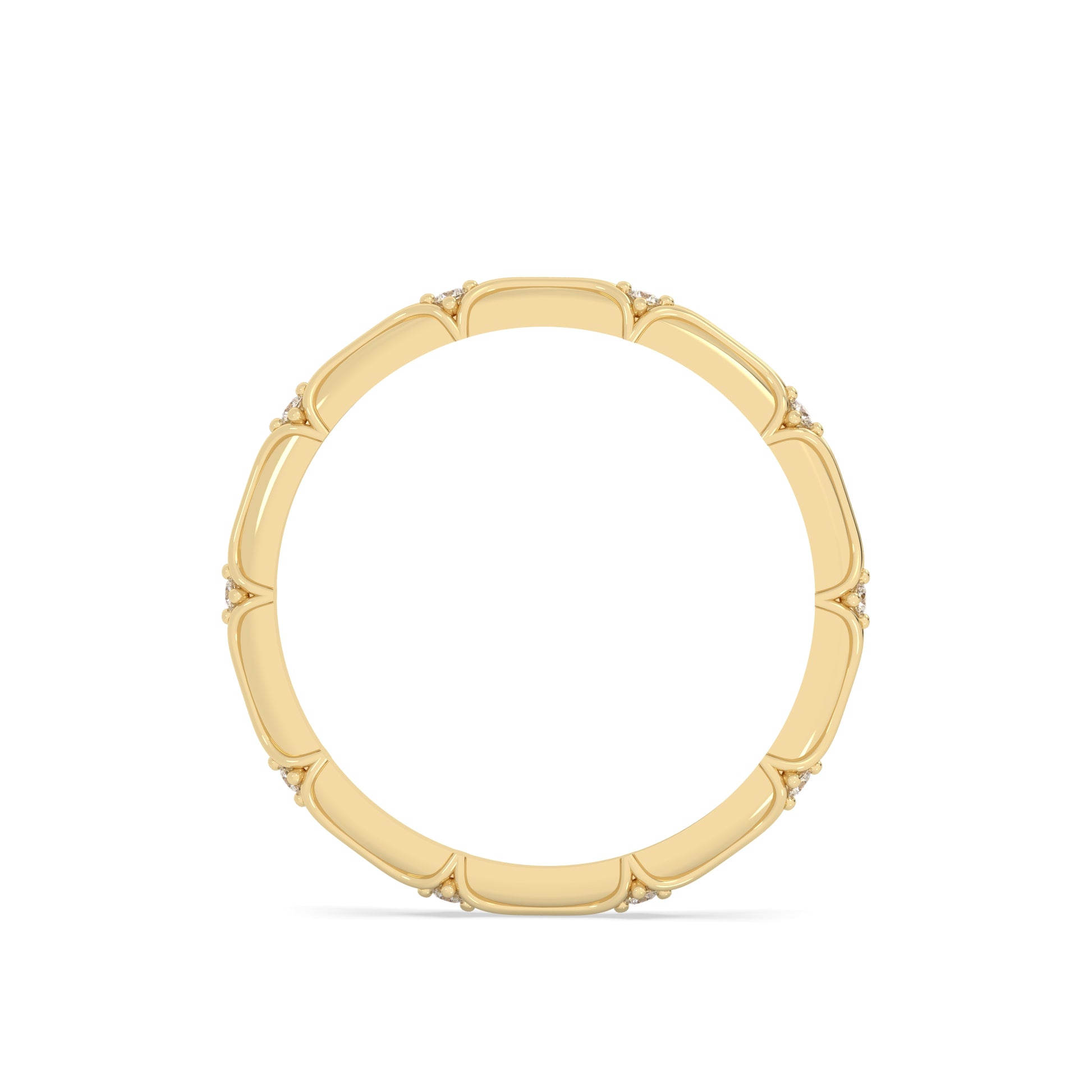 Yellow round diamond band