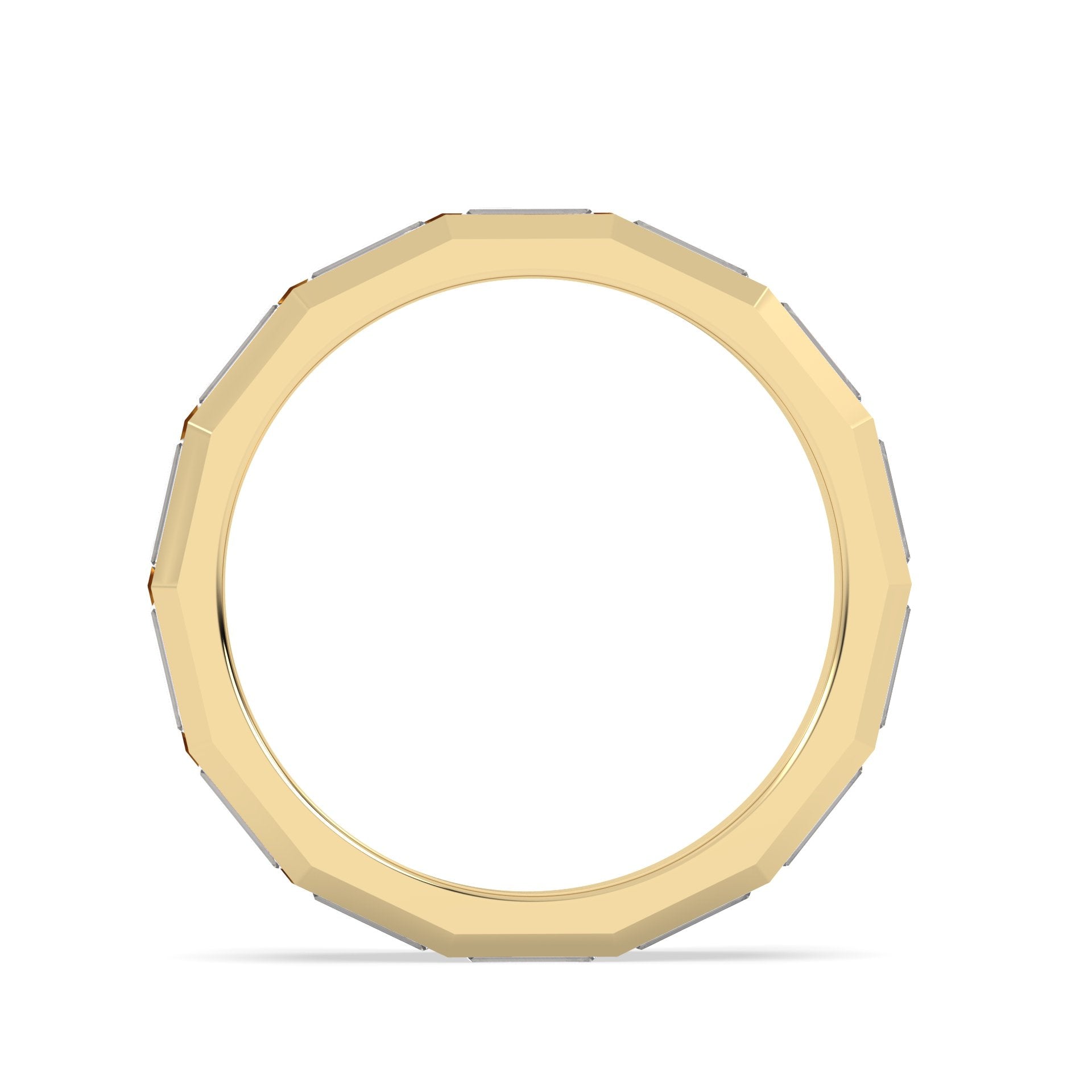 Gold ring with geometric design on a gold background