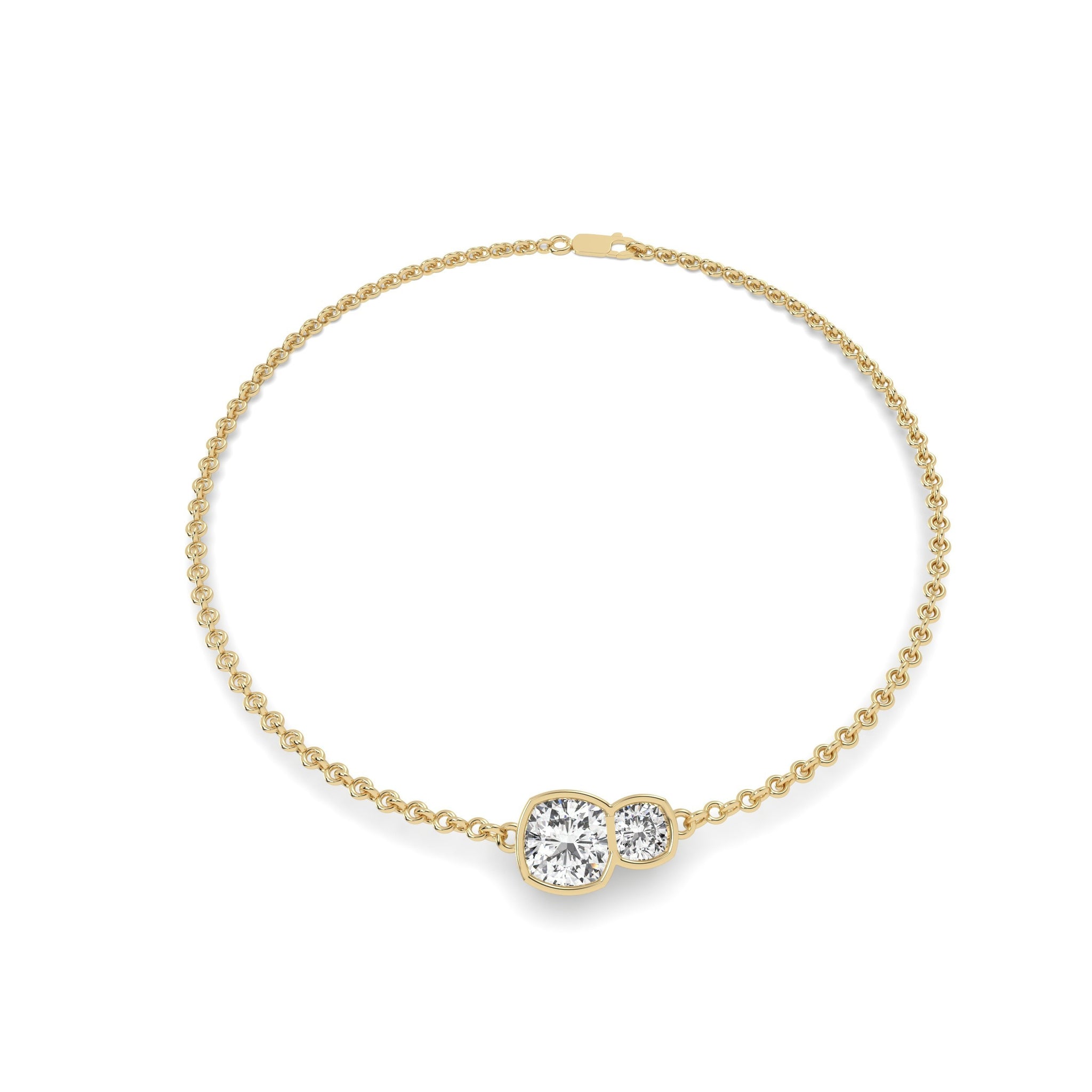 1.7 carat Brillar Cushion Duet Bezel Bracelet