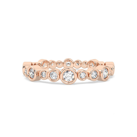 Rose Gold ring Band with multiple round  diamonds