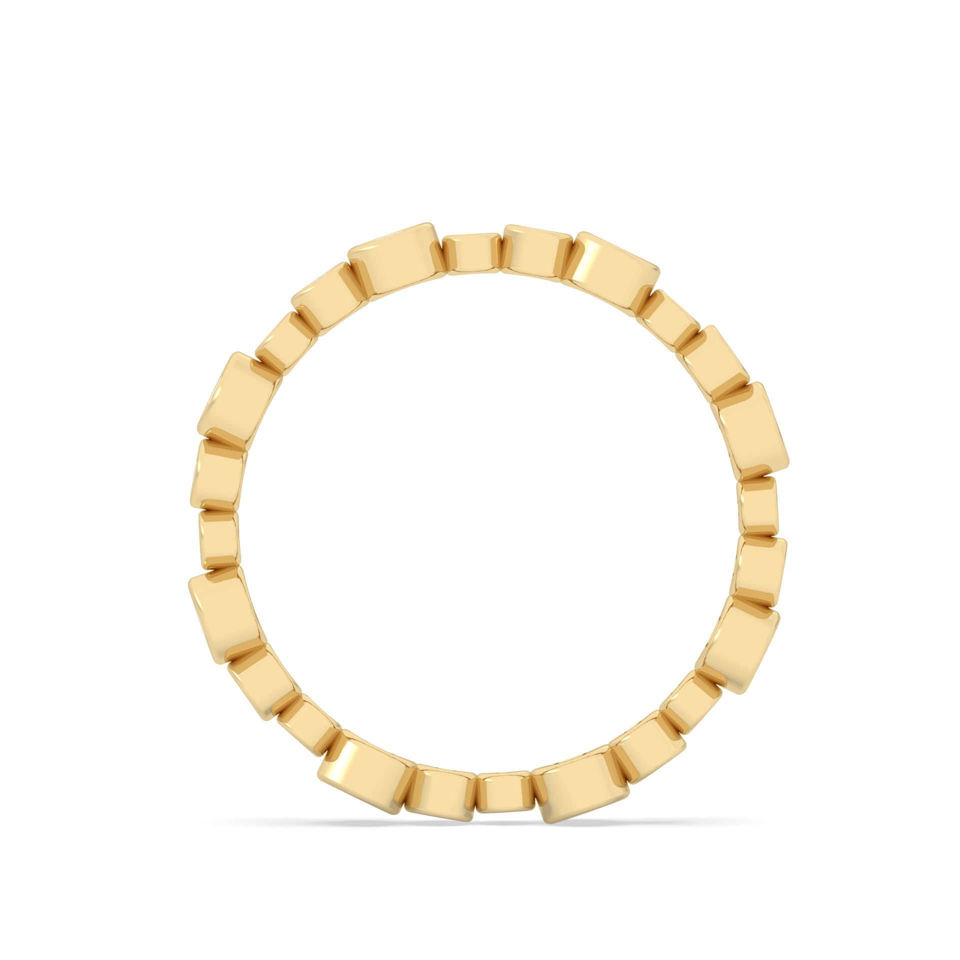 Yellow Gold ring Band with multiple round  diamonds