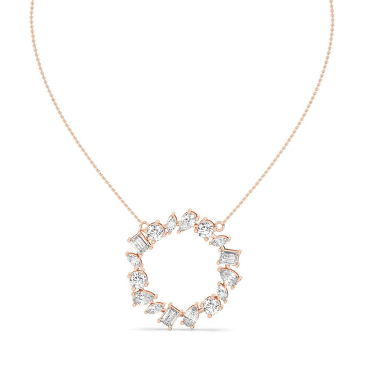Lab Grown Diamond Necklace - Multi Shaped Cluster