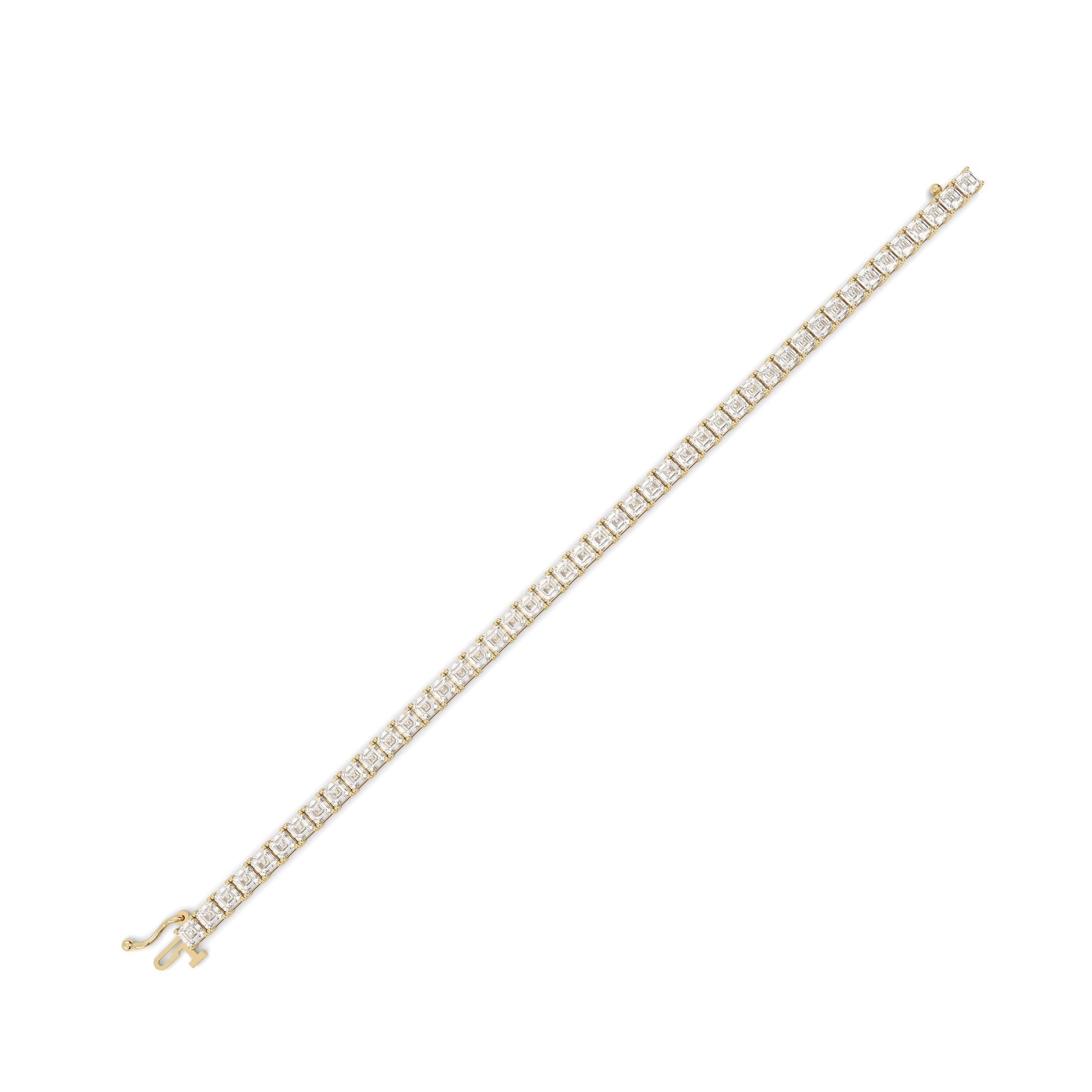 10 Ct Princess Cut Tennis Bracelet in gold design for womens