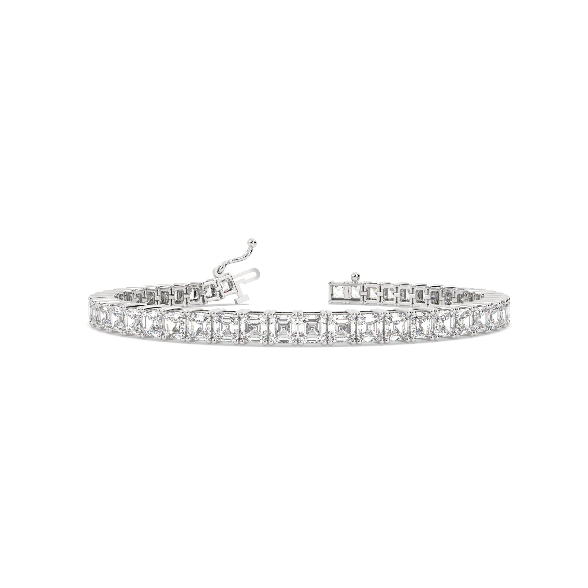10 Ct Princess Cut Tennis Bracelet in white gold