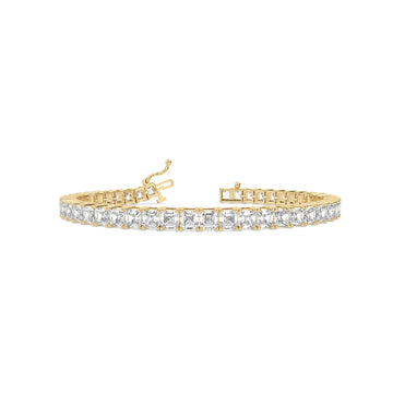 10 Ct Princess Cut Tennis Bracelet in yellow gold