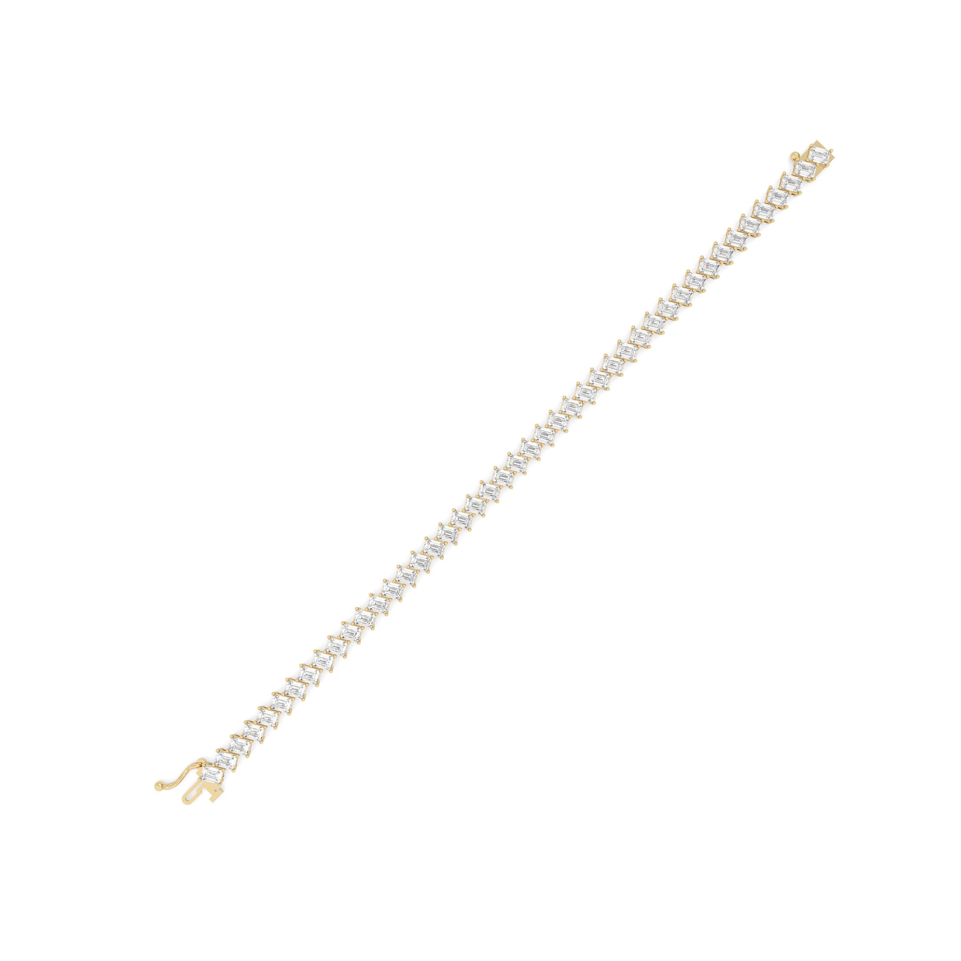 10 ct Fancy Emerald Cut Tennis Bracelet in gold for women