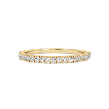 Yellow Gold ring Band with multiple round  diamonds