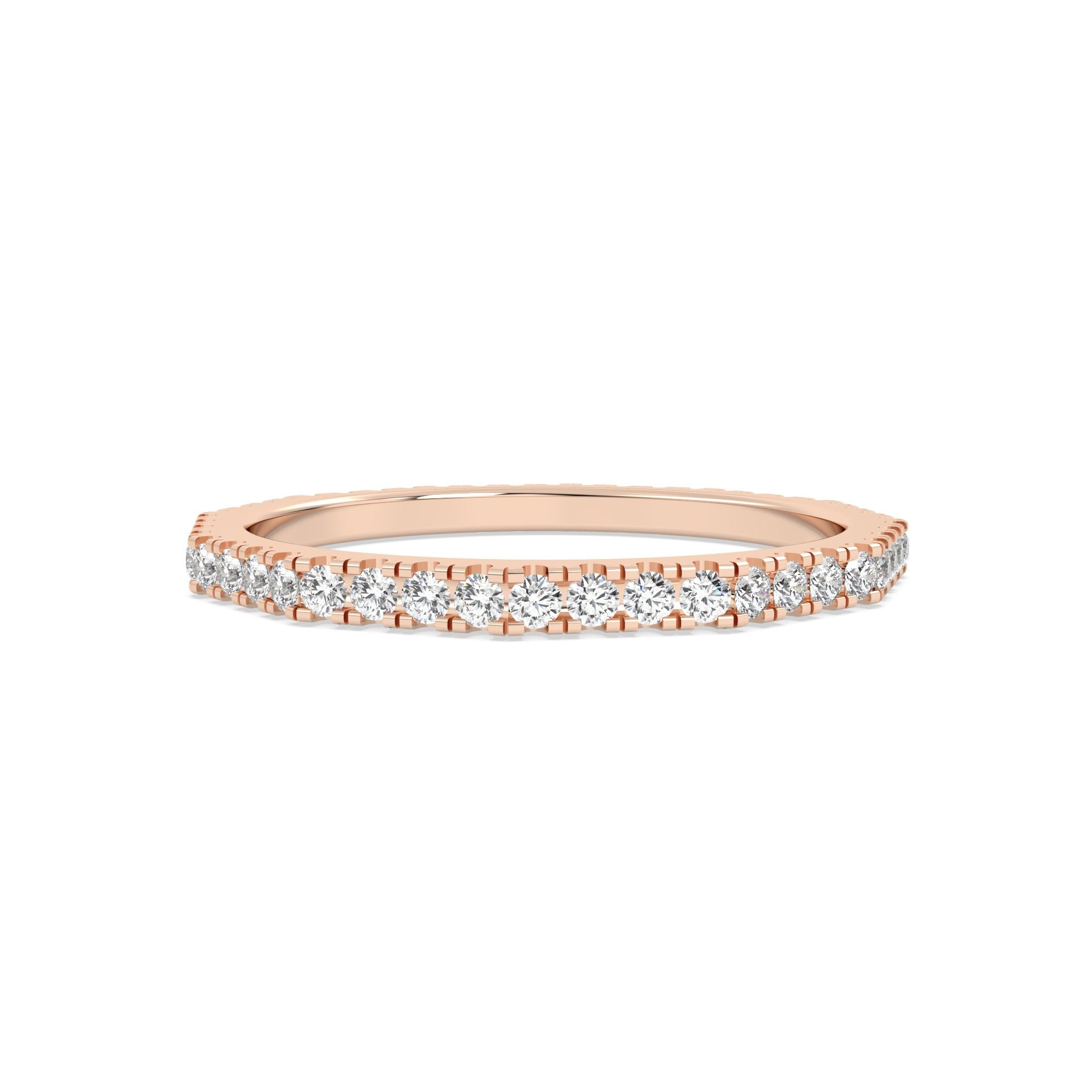 Rose Gold ring Band with multiple round  diamonds
