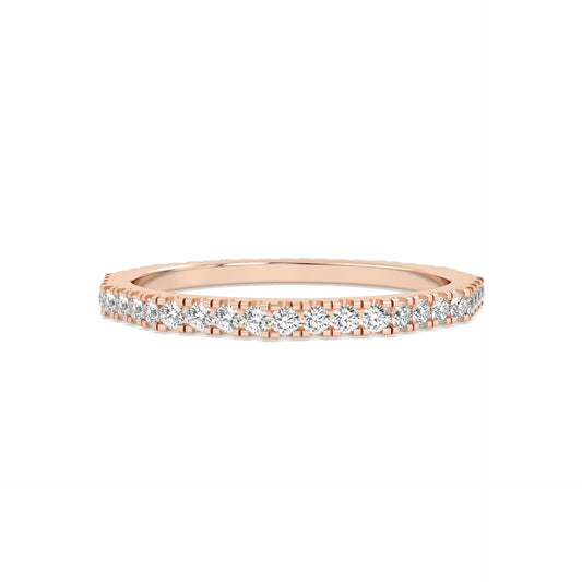 Rose Gold ring Band with multiple round  diamonds