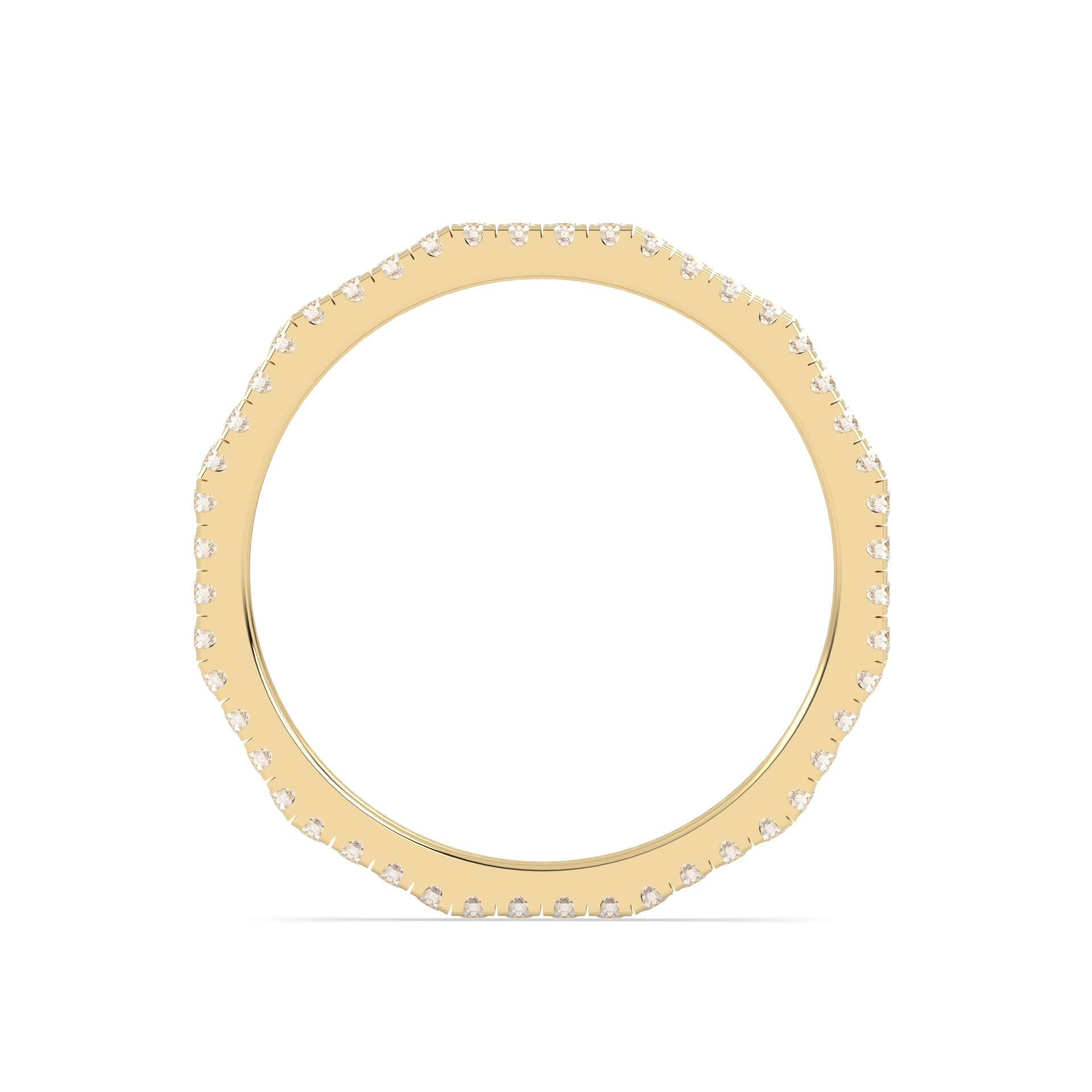 Yellow Gold ring Band with multiple round  diamonds