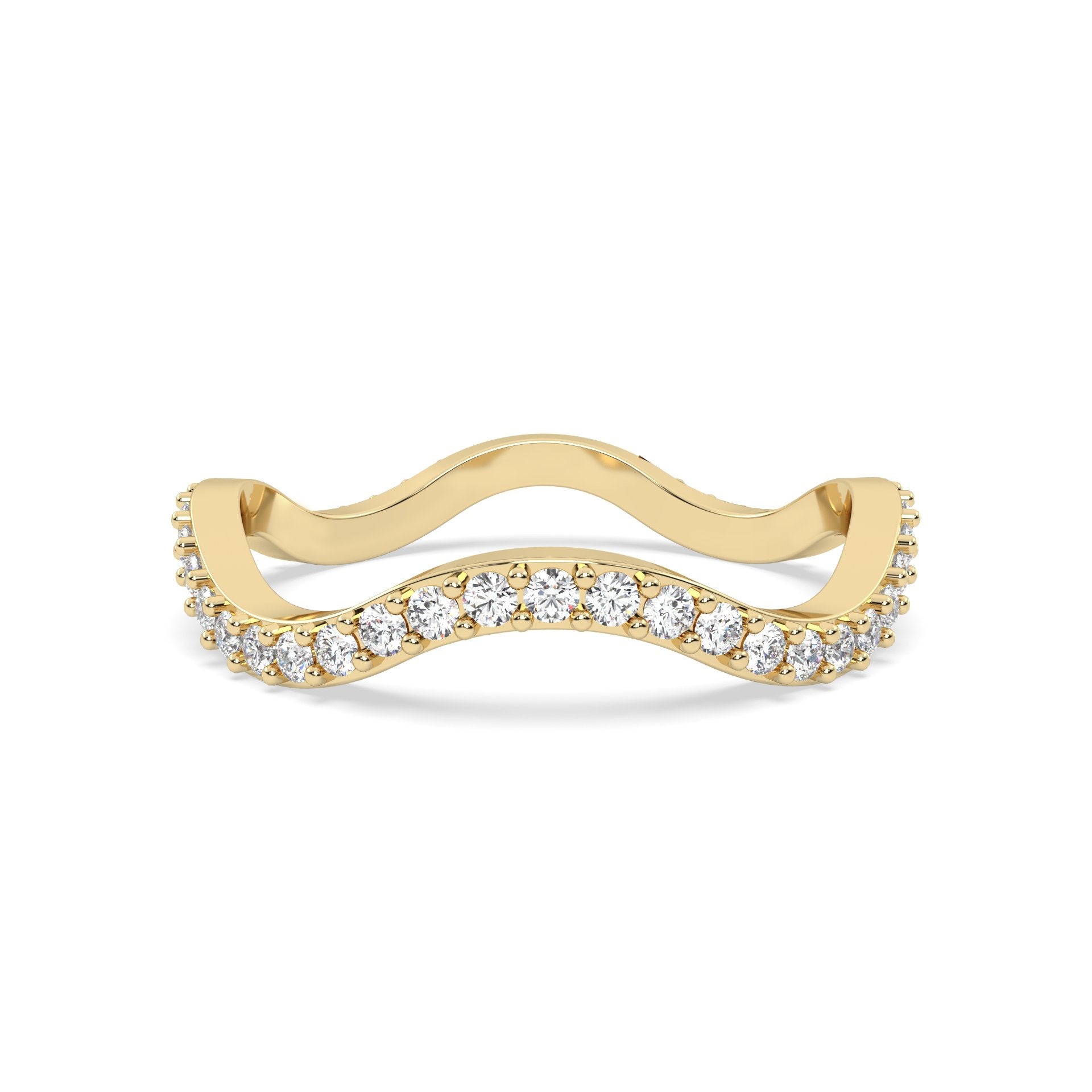 Gold twisted diamond ring