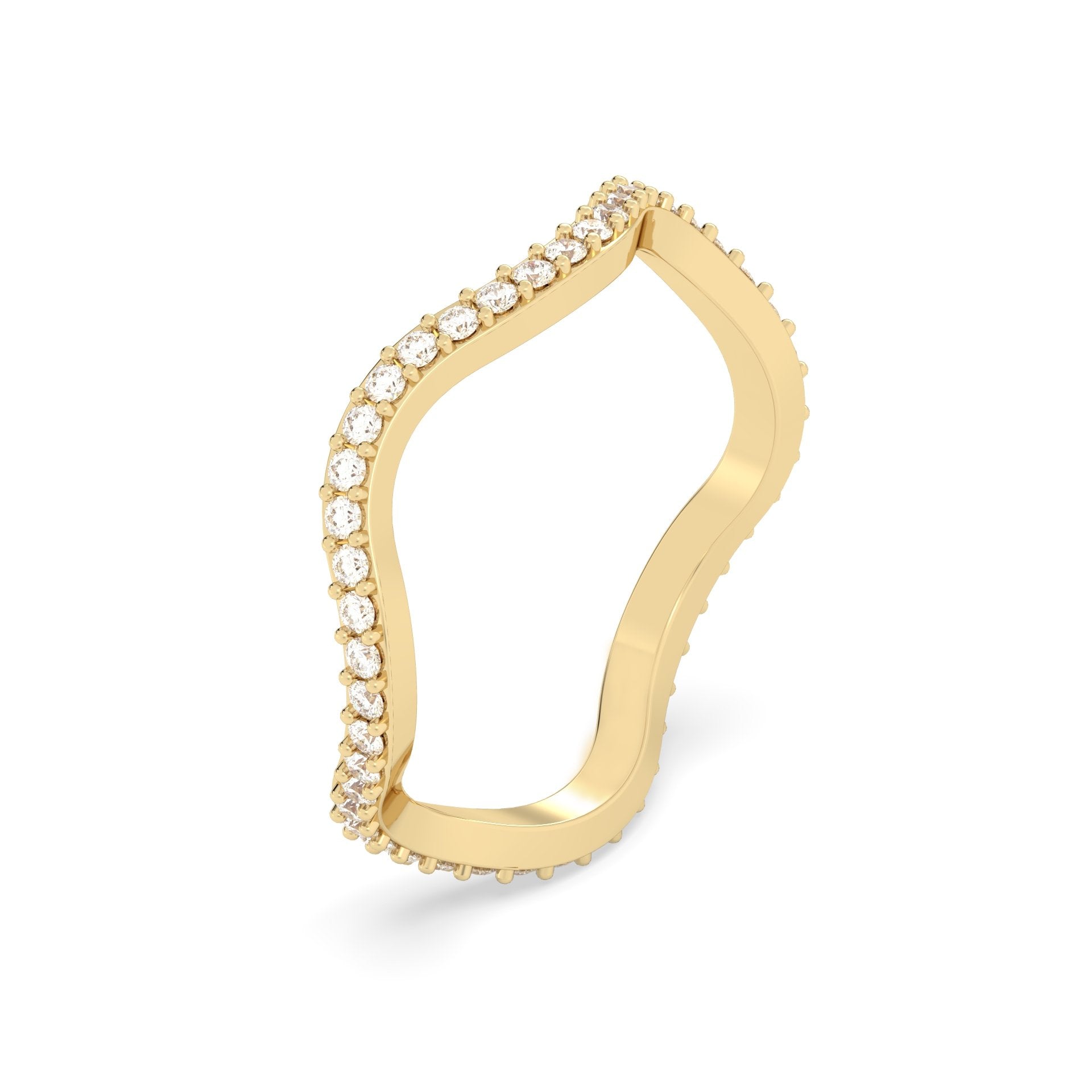 Gold twisted diamond ring