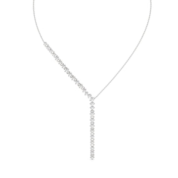 Drop Lariat Lab Grown Diamond Necklace – 925 Silver