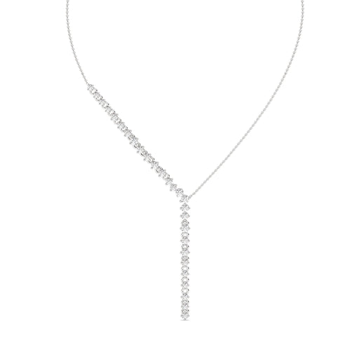Drop Lariat Lab Grown Diamond Necklace – 925 Silver