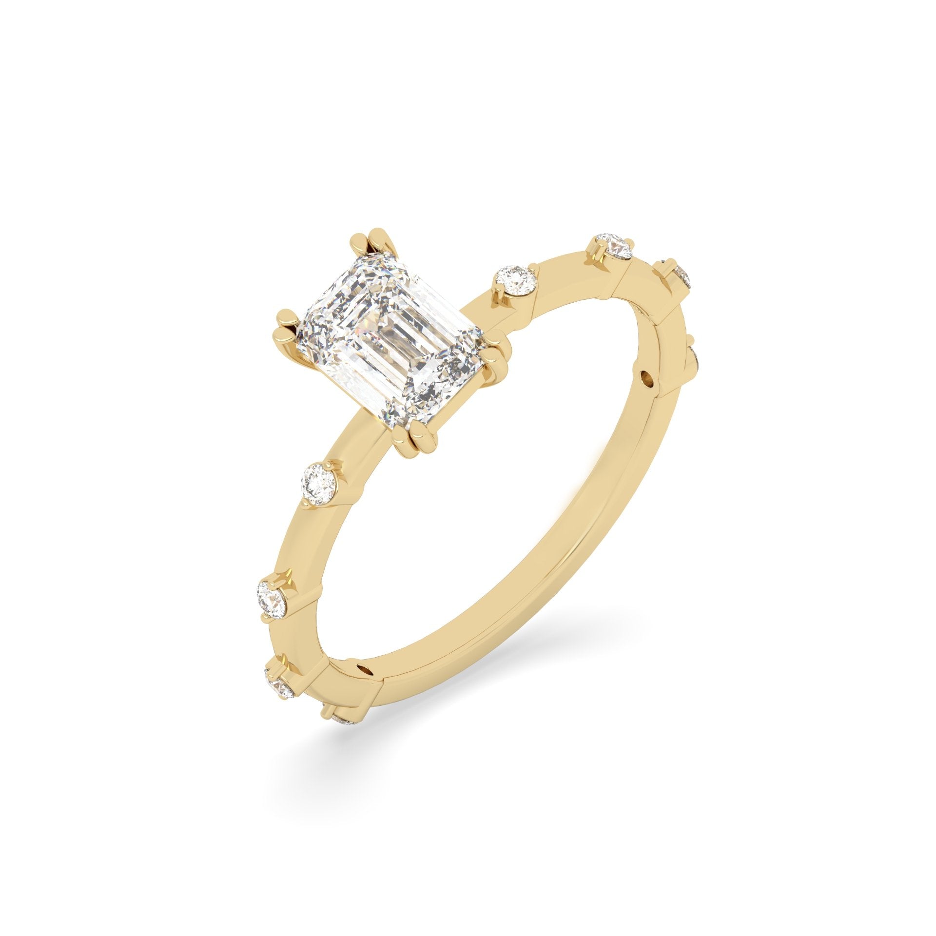 1 Ct Emerald Cut Diamond Solitaire Ring for women