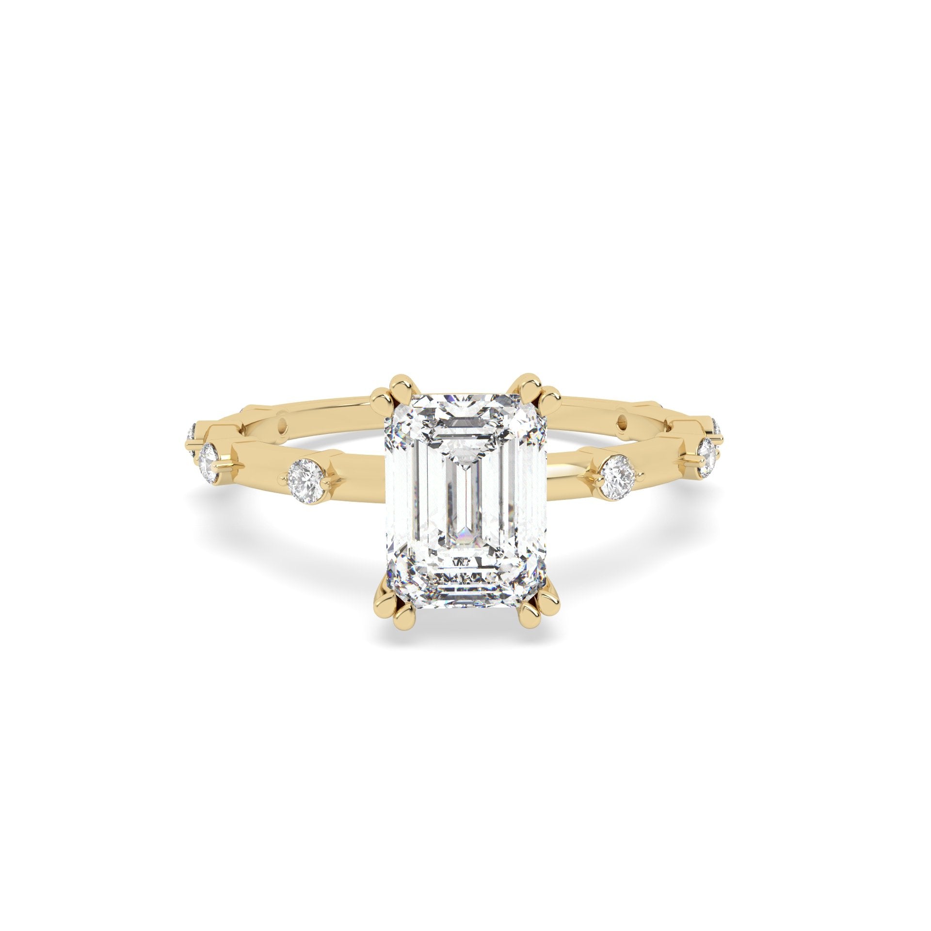 1 Ct Emerald Cut Diamond Solitaire Ring in 18karat gold and silver