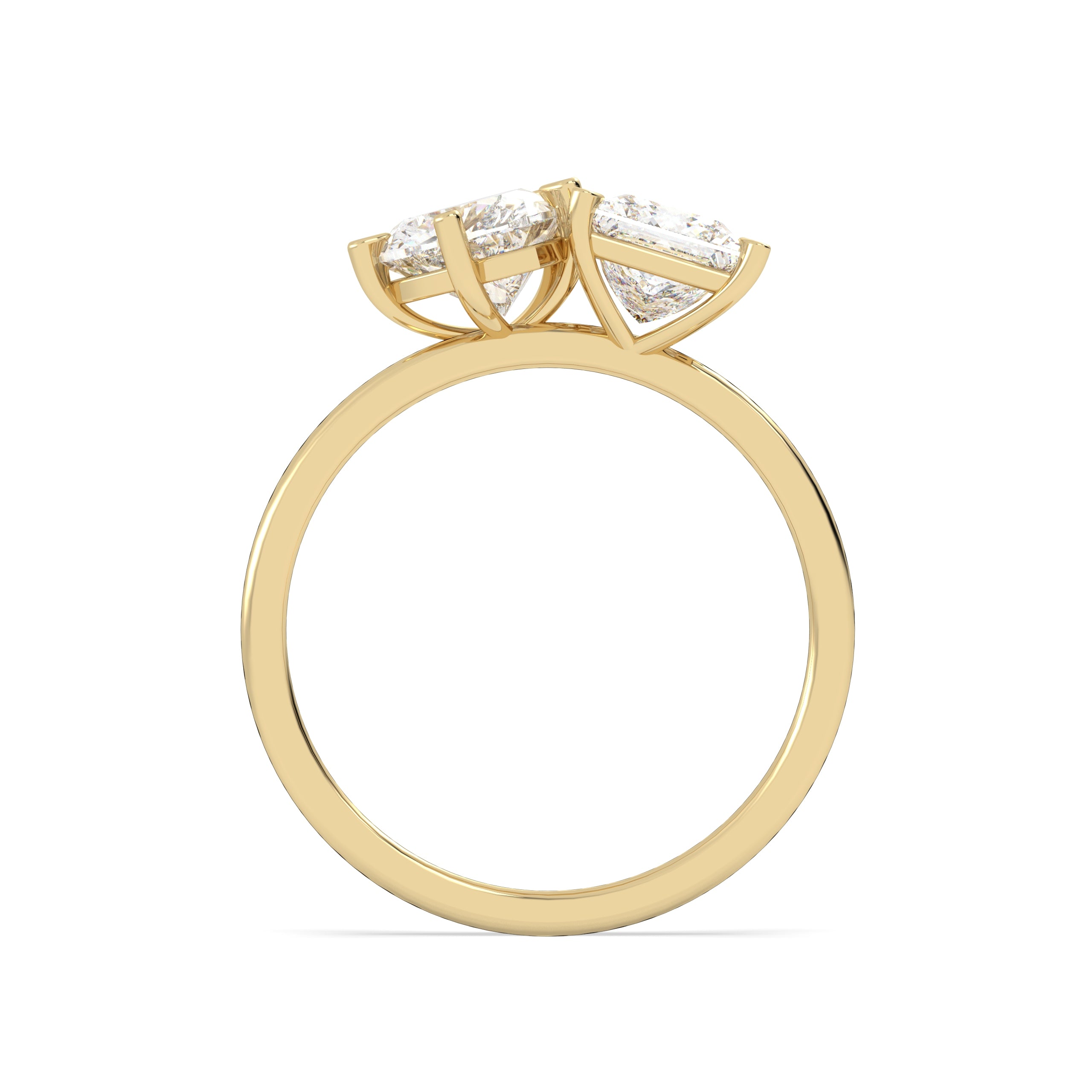 2 stone Heart & Princess Toi Et Moi Ring for women