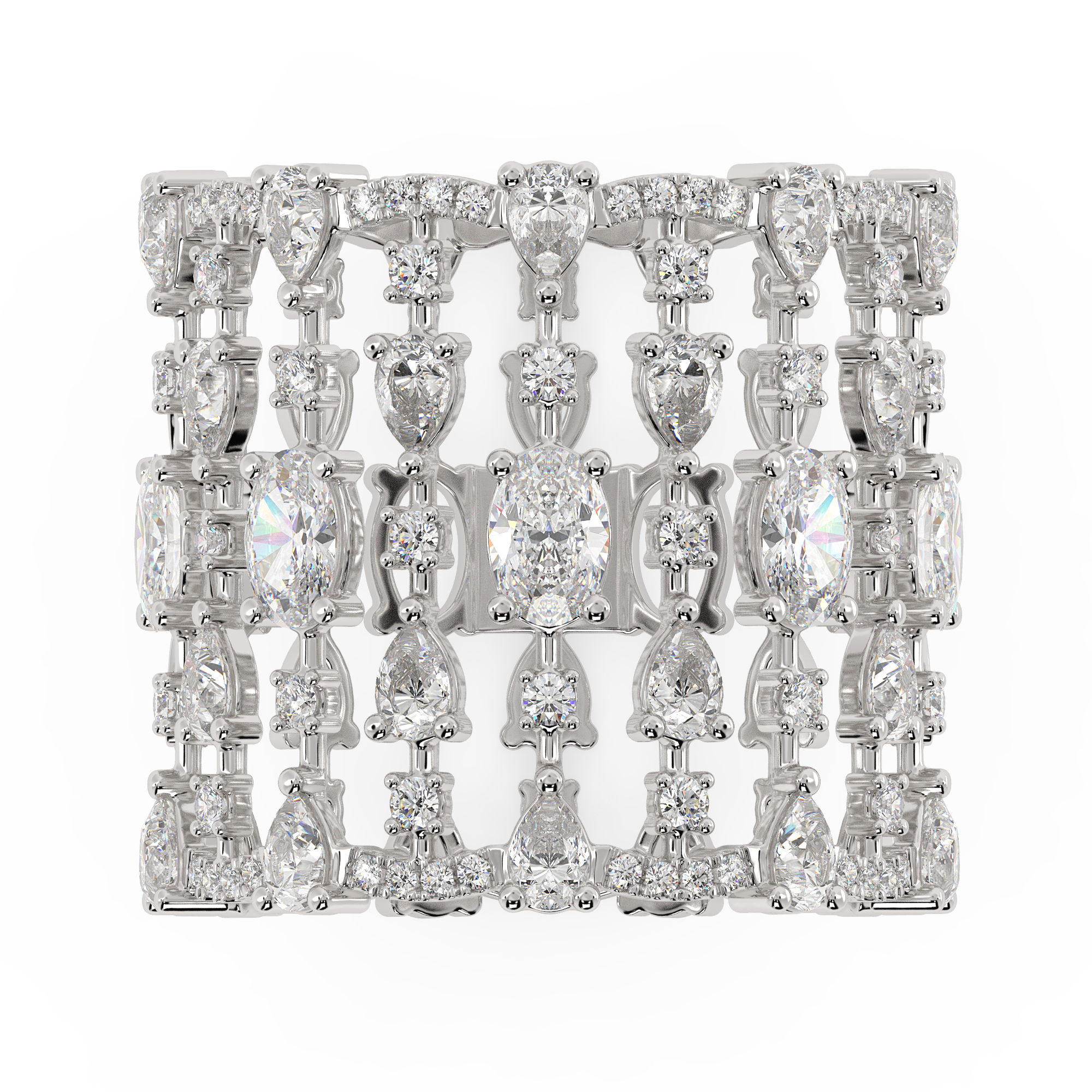 Akasa Oval Cocktail Band in diamond statement jewels for her
