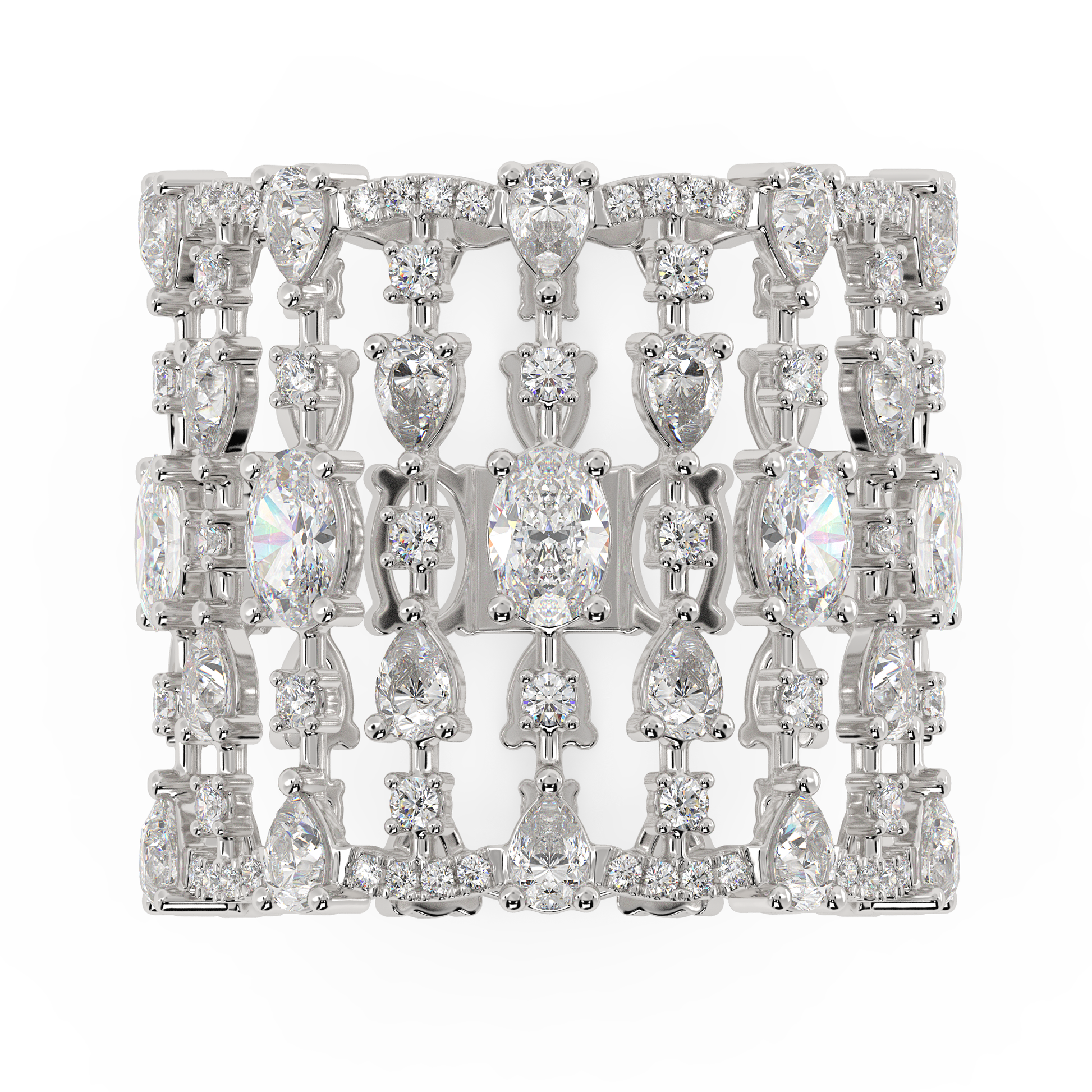 Akasa Oval Cocktail Band in diamond statement jewels for her