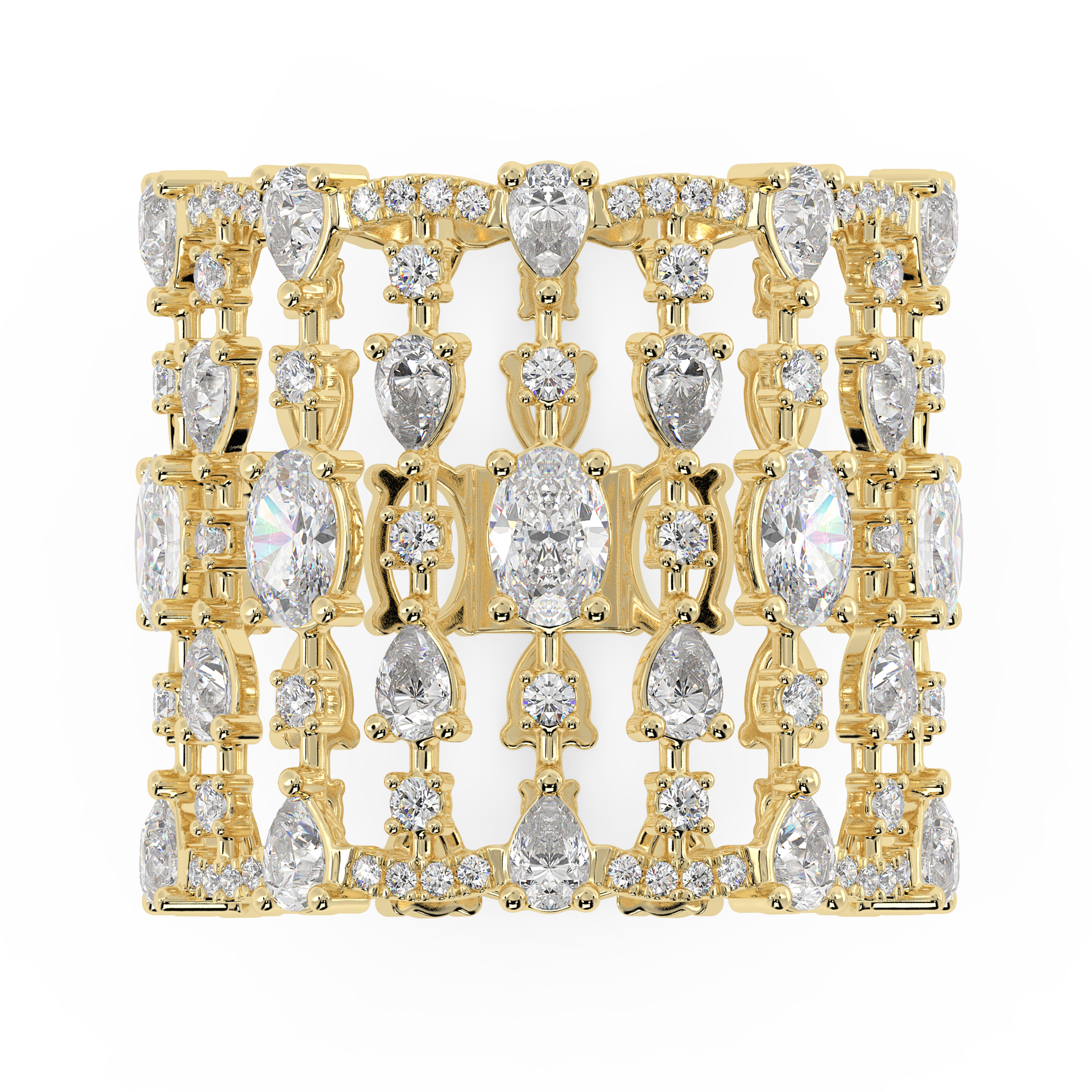 Akasa Oval Cocktail Band in diamond statement ring