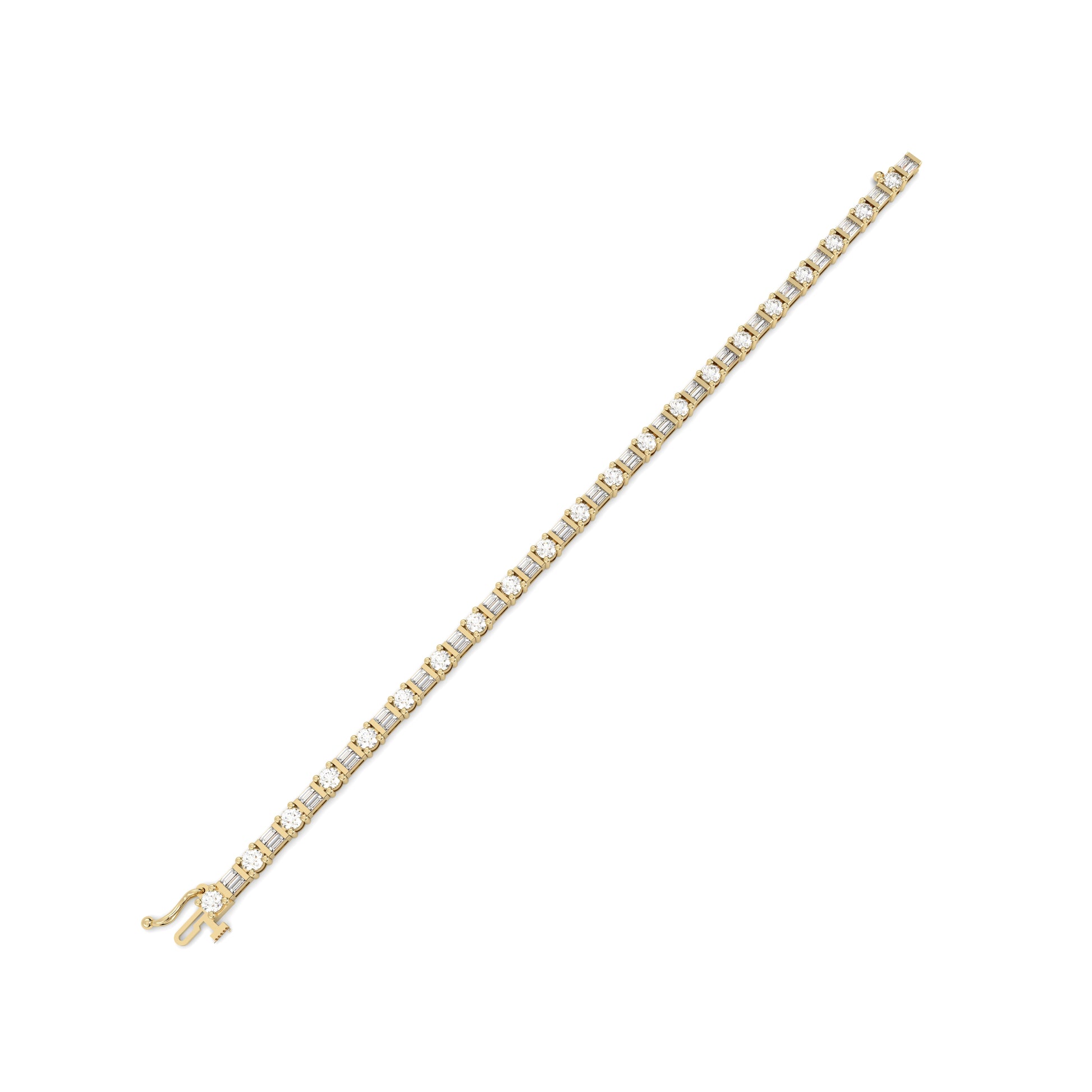 Alternating Round & Baguette Tennis Bracelet in lab-grown diamond