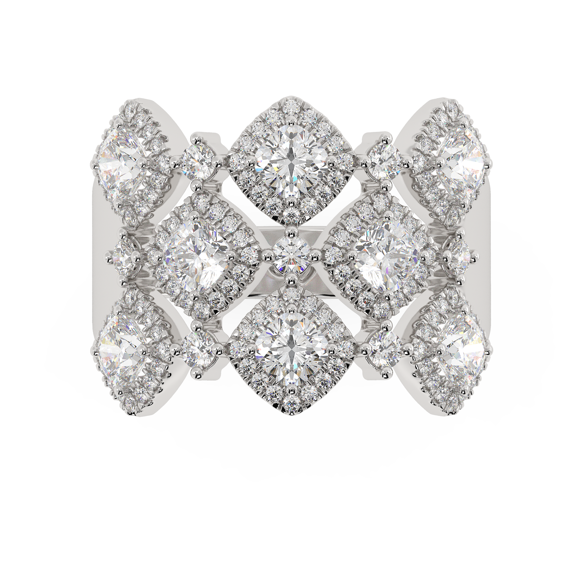 Anka Round Cocktail Band in womens silver ring