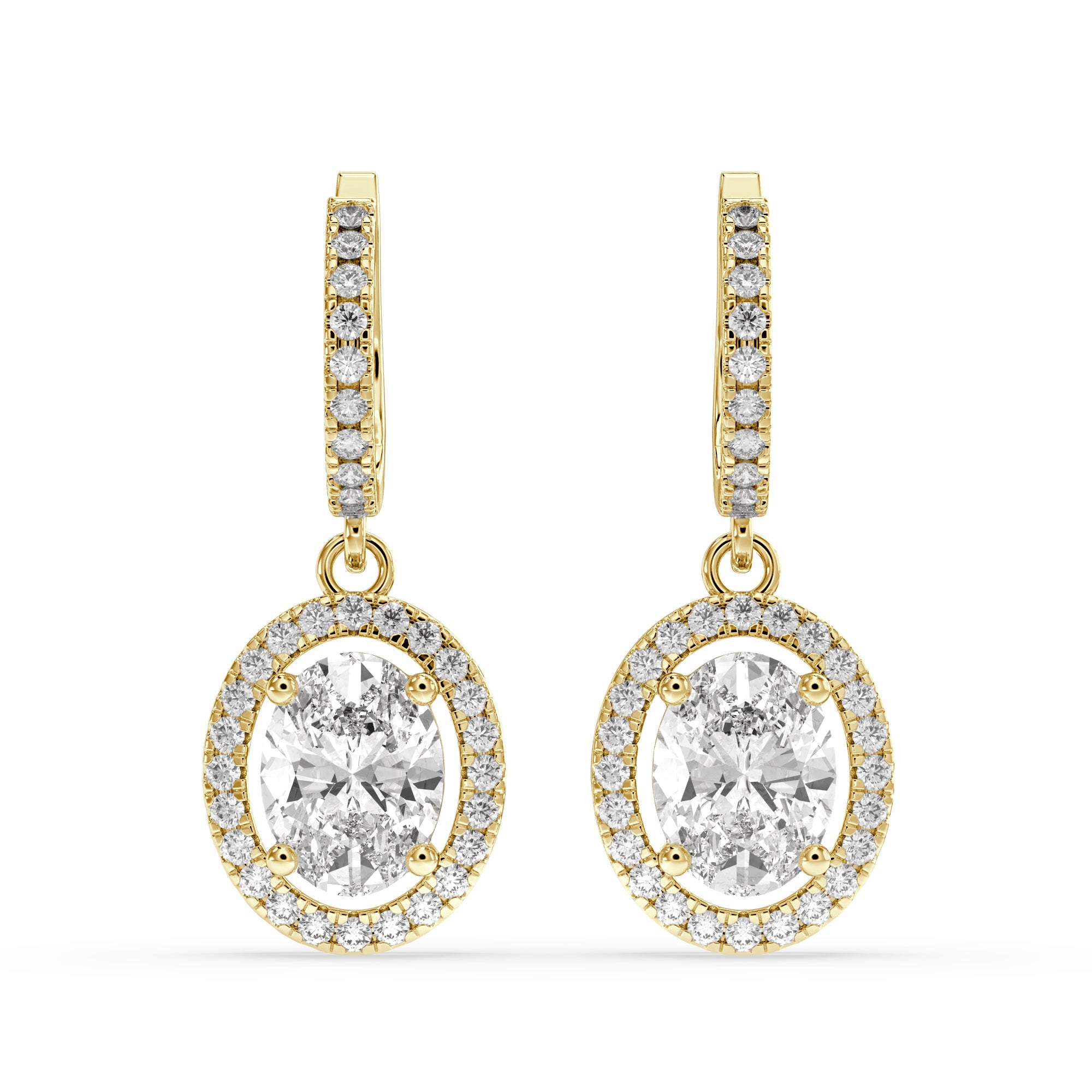 Bahir Oval Drop Earring in diamonds for her