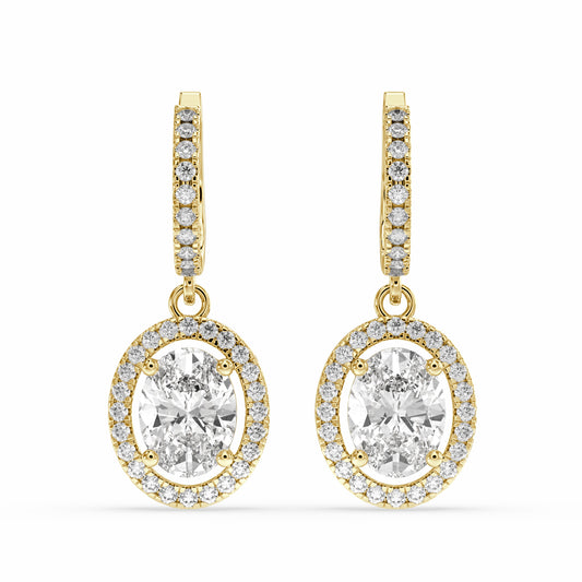 Bahir Oval Drop Earring in diamonds for her
