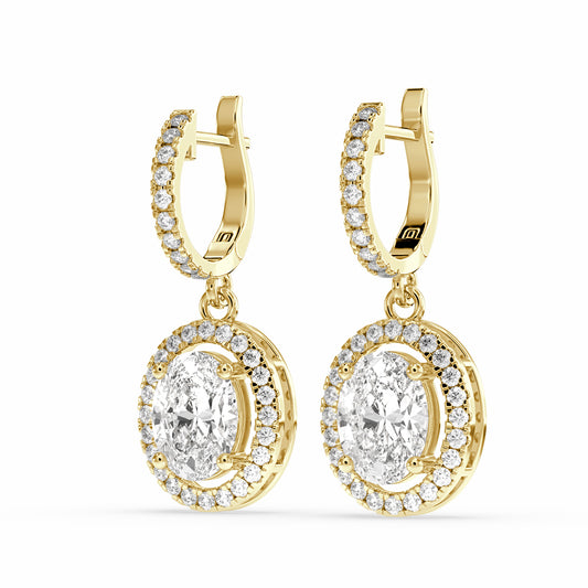 Bahir Oval Drop Earring in diamonds for women
