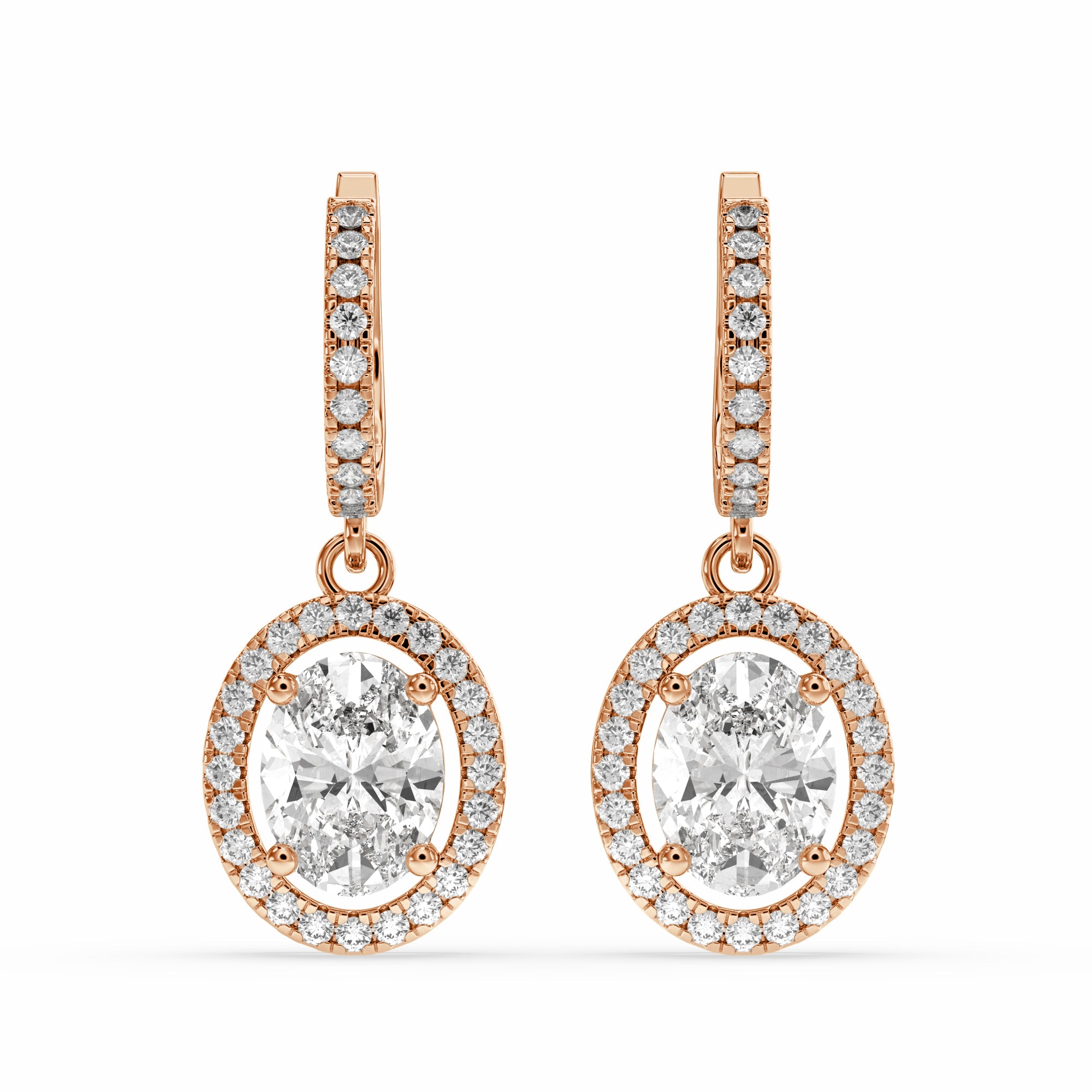 Bahir Oval Drop Earring in rose gold