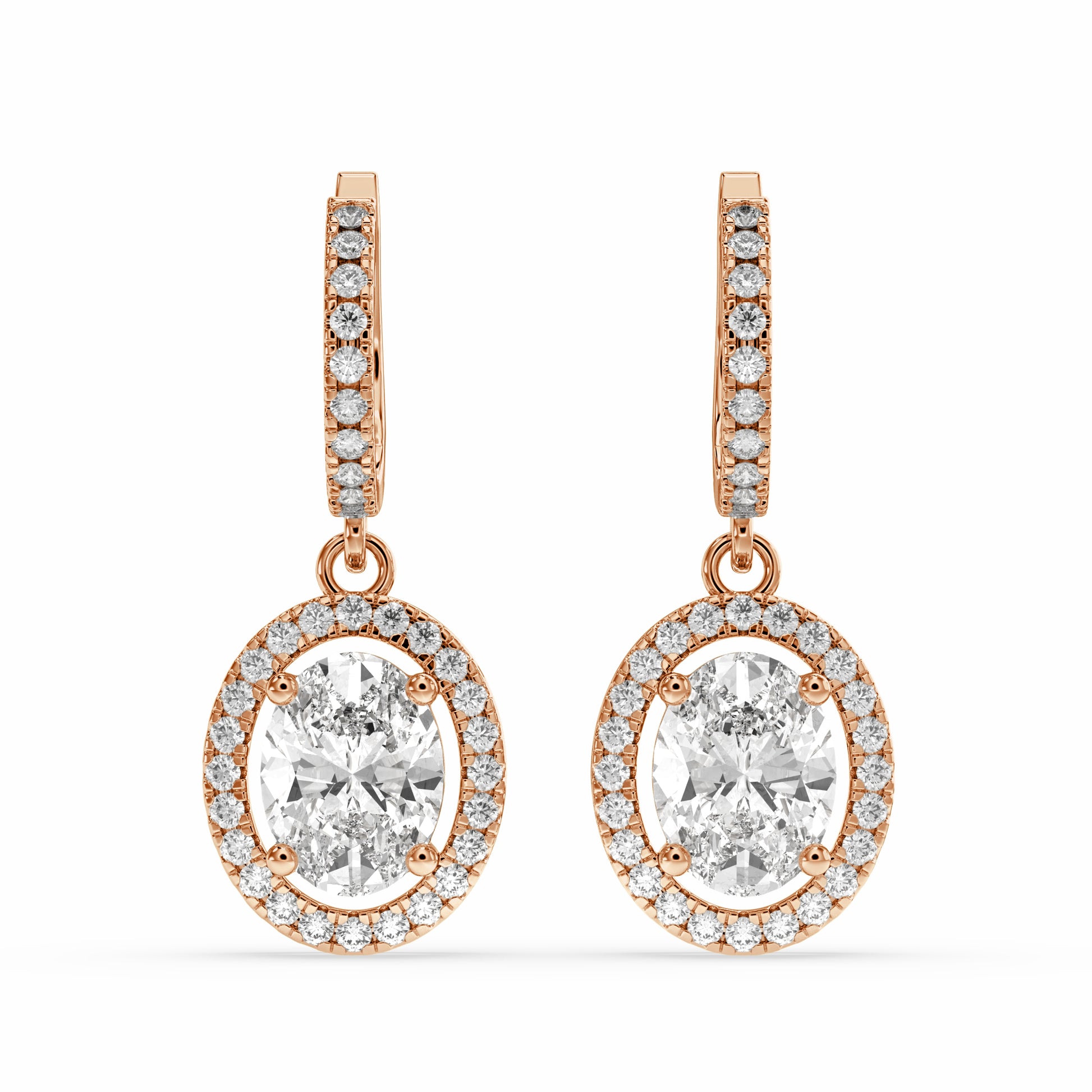 Bahir Oval Drop Earring in rose gold