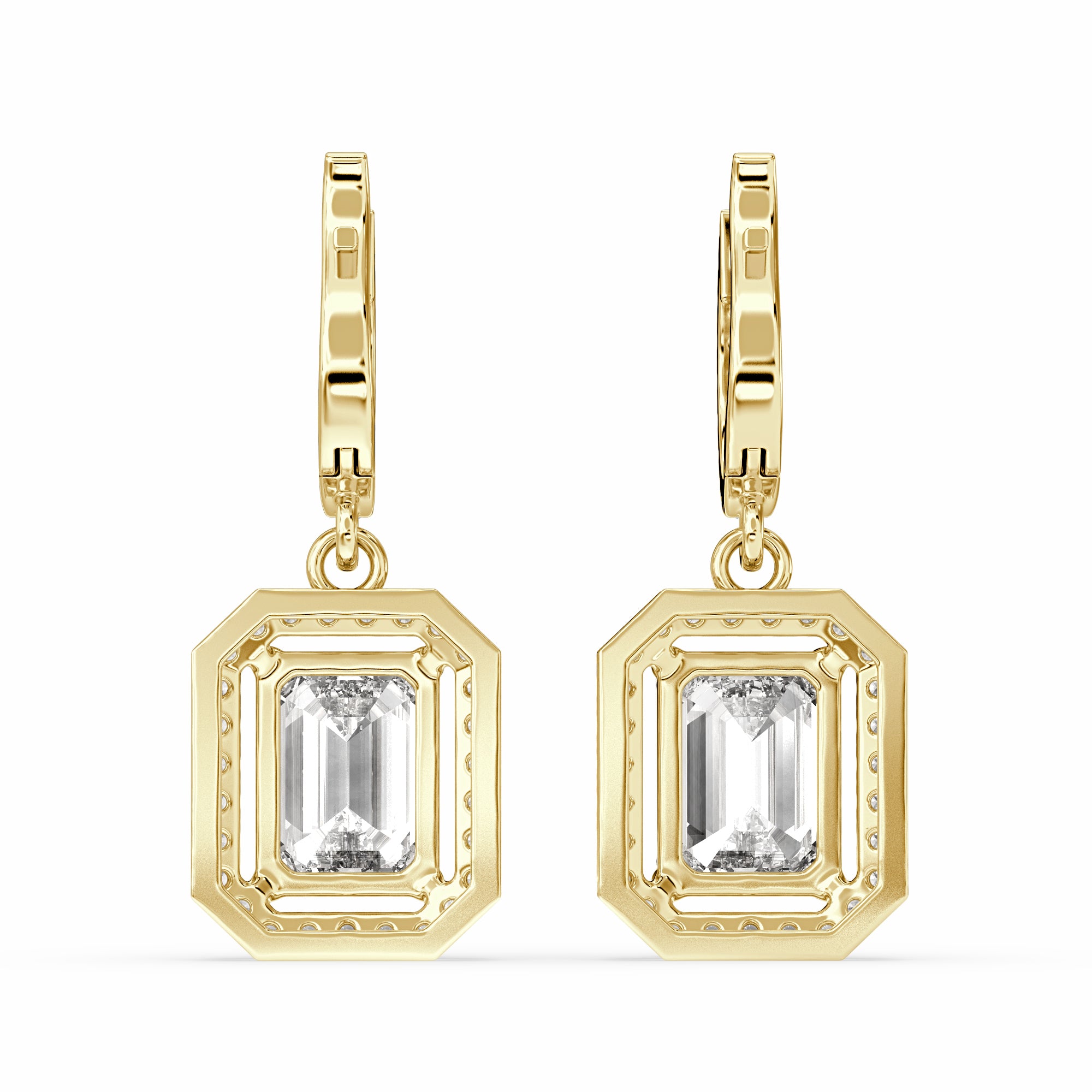 Baraq Emerald Drop Earring in 14 karat silver