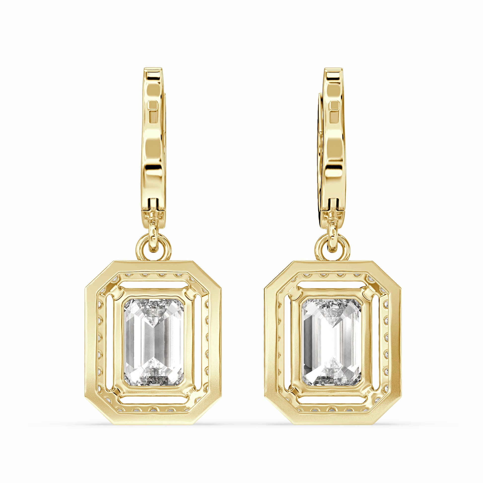 Baraq Emerald Drop Earring in 14 karat silver