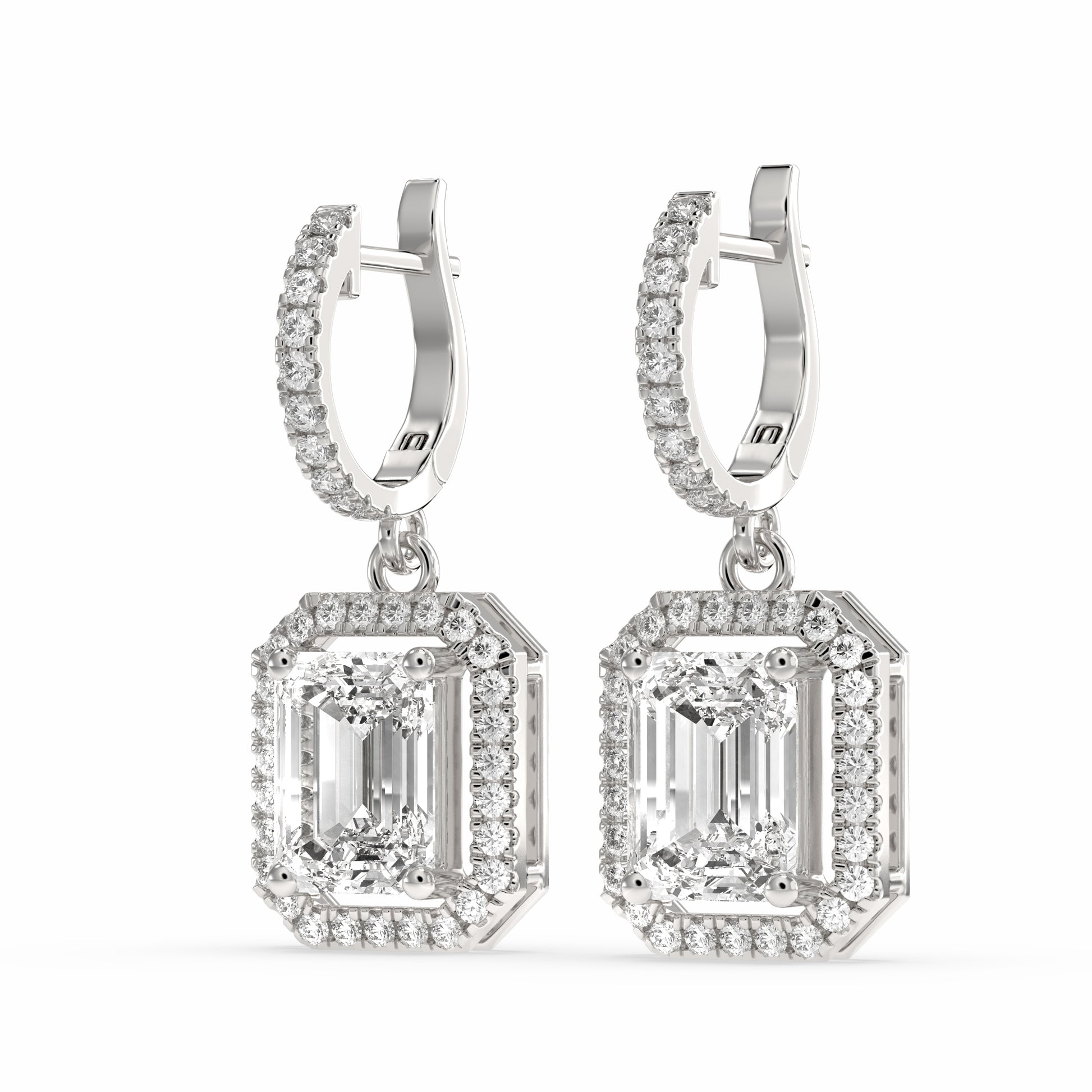 Baraq Emerald Drop Earring in 14 karat yellow gold