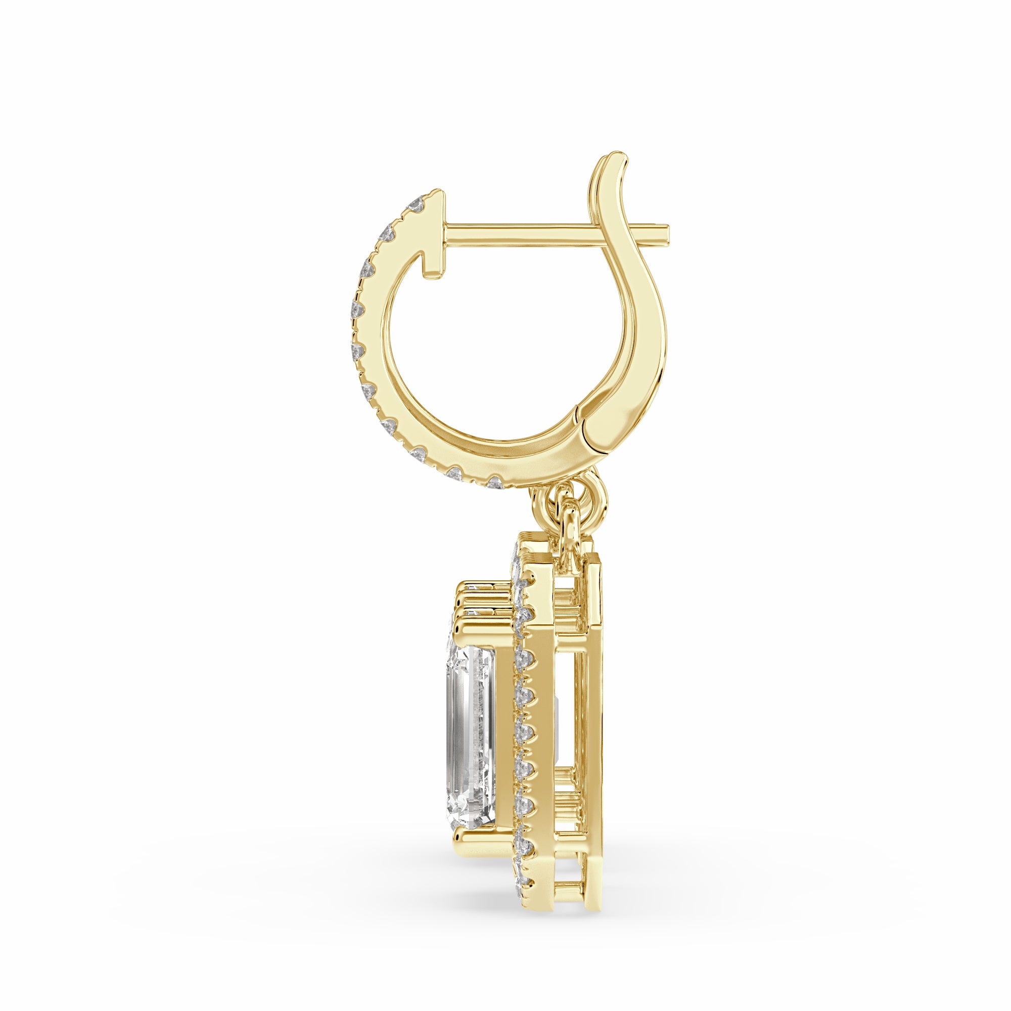 Baraq Emerald Drop Earring in gold