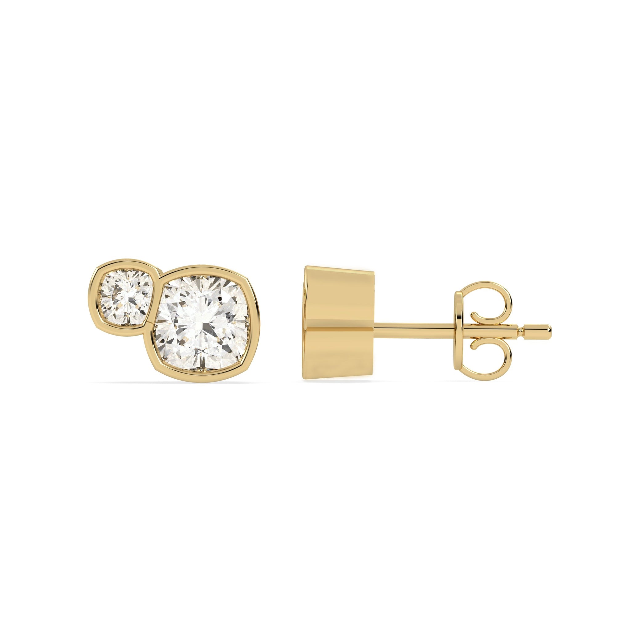 Brillar Cushion Duet Bezel Studs
