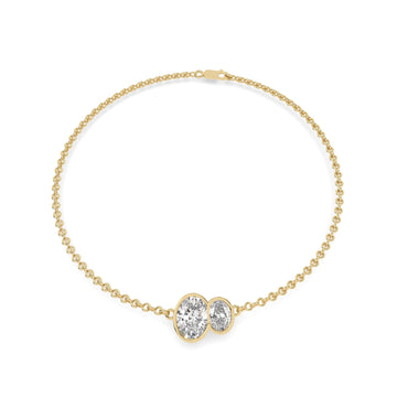 Buraq Oval Duet Bezel Bracelet for women in lab diamond