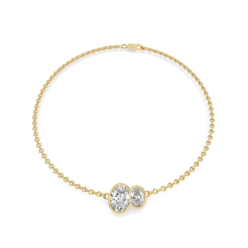Buraq Oval Duet Bezel Bracelet for women in lab diamond