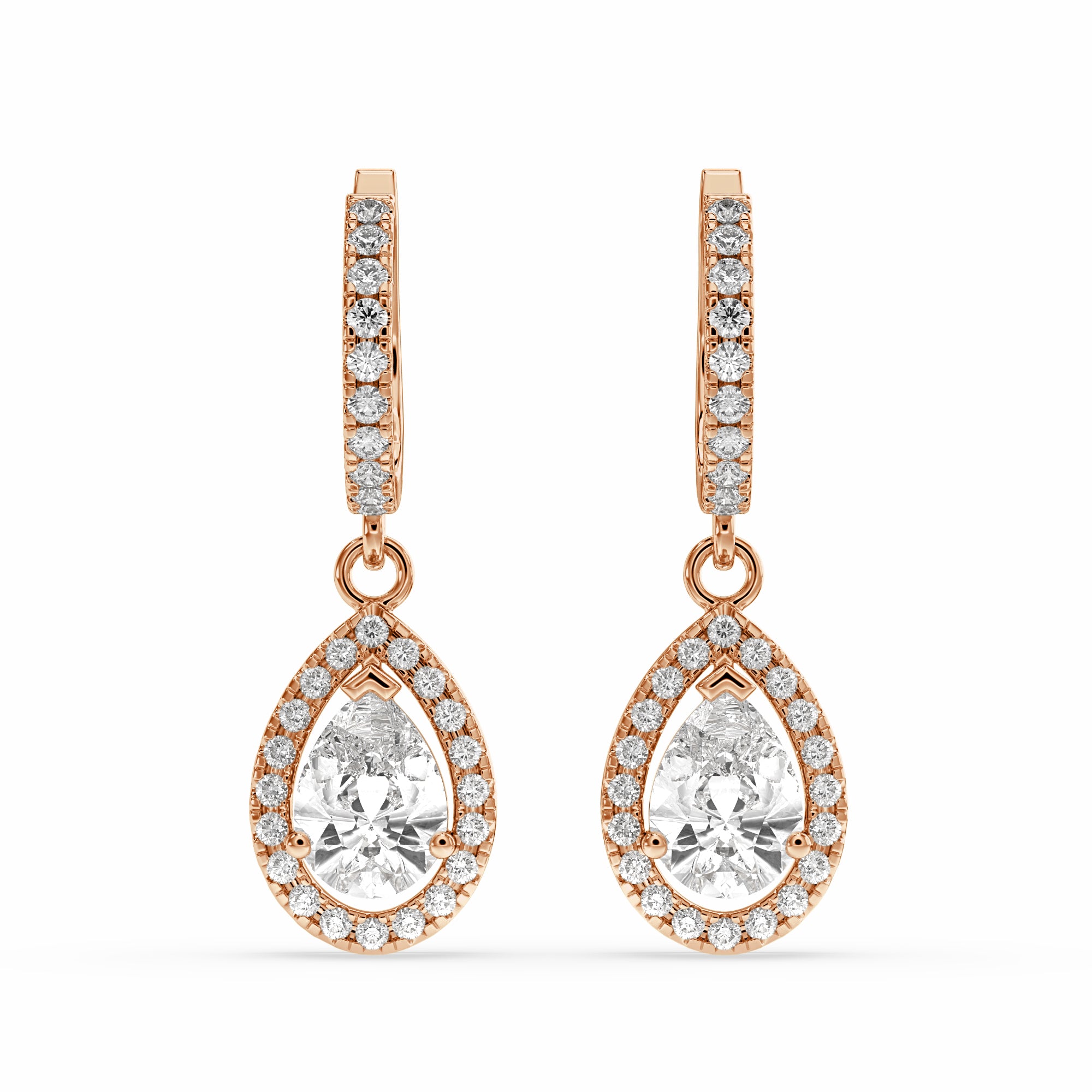 Buraq Pear Drop Earring in rose gold