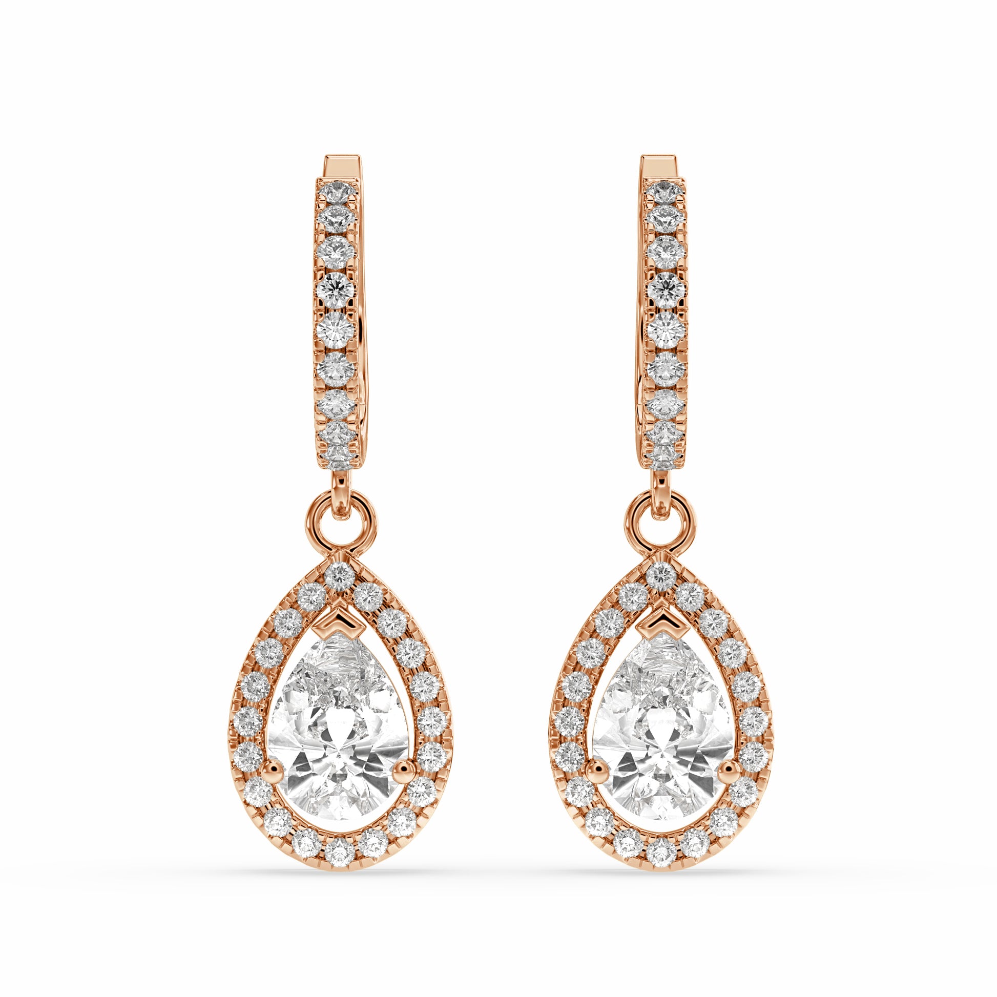 Buraq Pear Drop Earring in rose gold