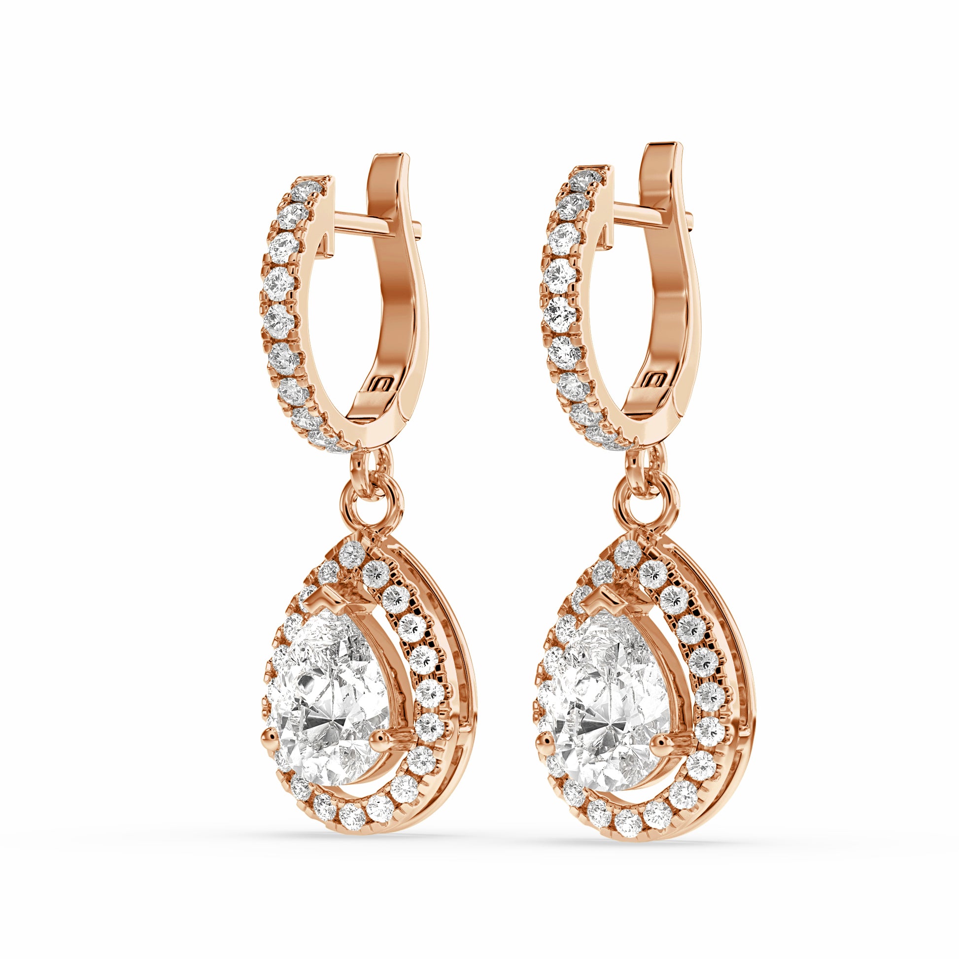 Buraq Pear Drop Earring in rose gold 